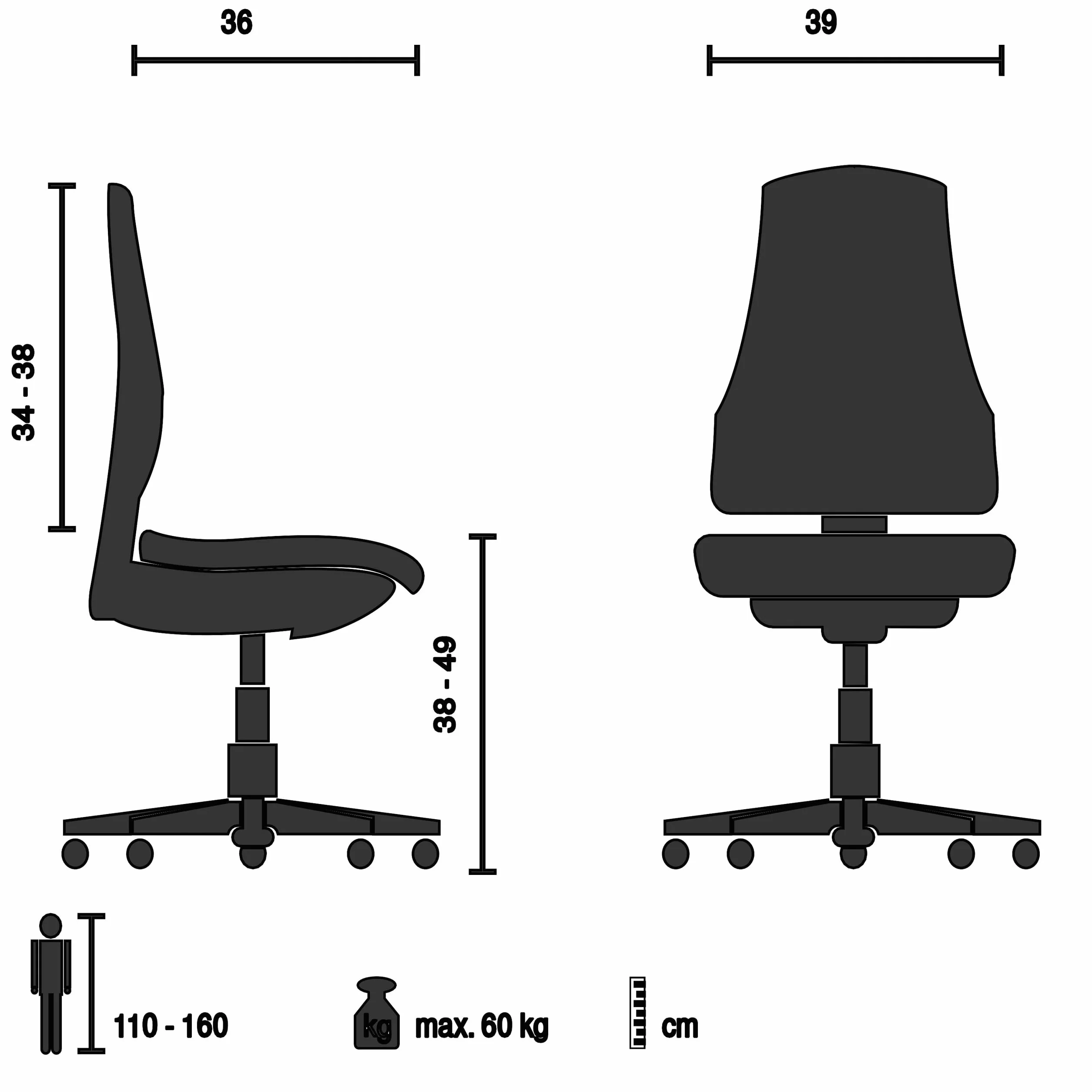 hjh OFFICE Silla giratoria para niños Respaldo Regulable en Altura Kid Classic Silla de Escritorio para niños de 6 a 12 años, Rosa