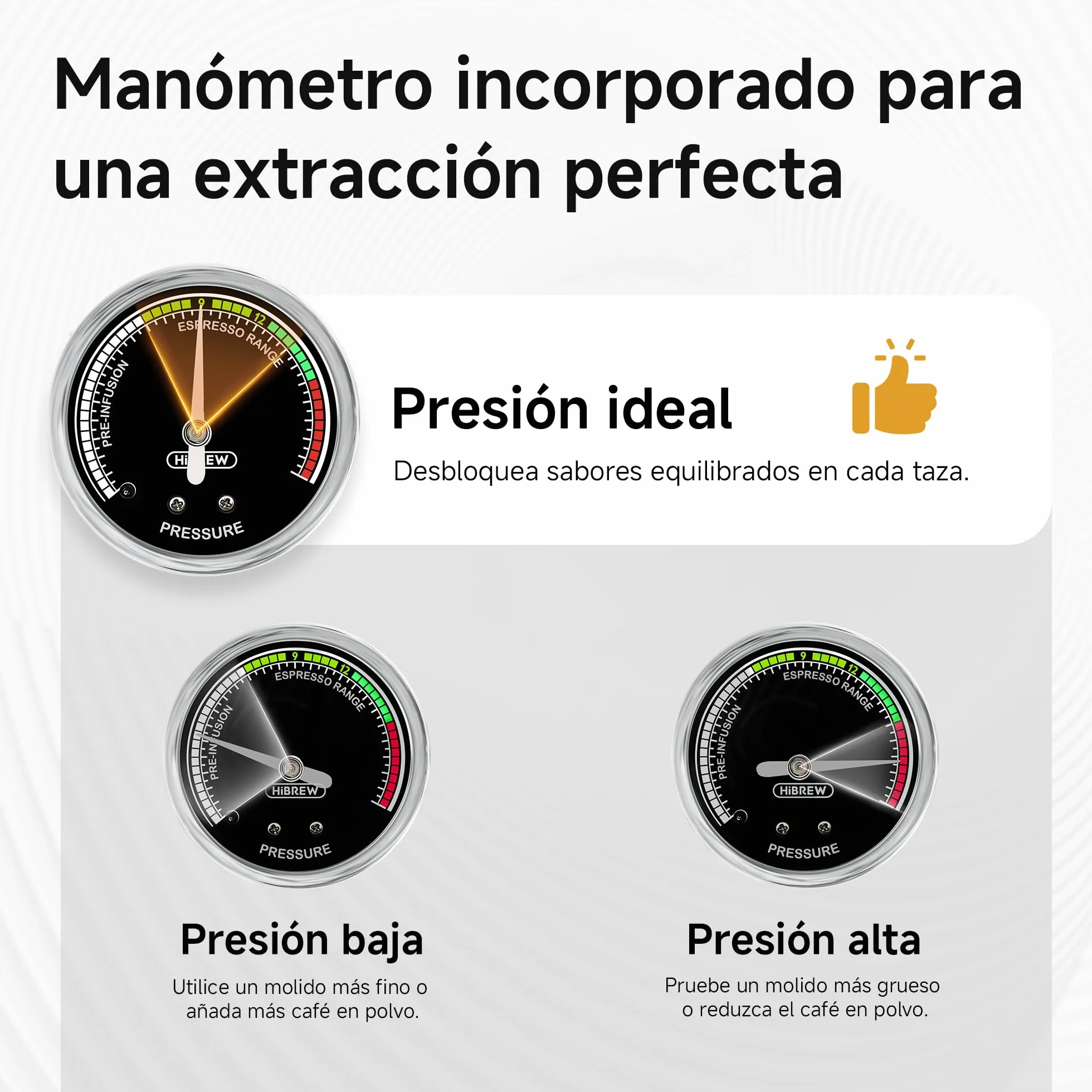 HIBREW H10B - Máquina de Espresso Profesional Actualizada 2026, Cafetera Programable 20 Bares con Vaporizador de Leche, Cuerpo de Acero Inoxidable con Pantalla LED, para Hogar y Oficina