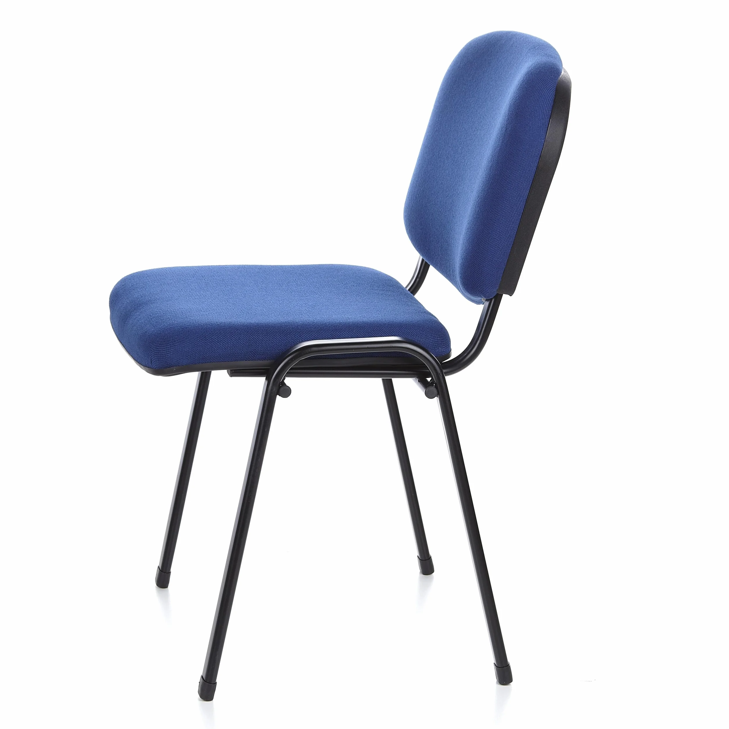 hjh OFFICE 4X Silla de confidente Silla de visitante XT 600 Tela Lote de 4 tapizadas Respaldo ergonómica Apilable Azul