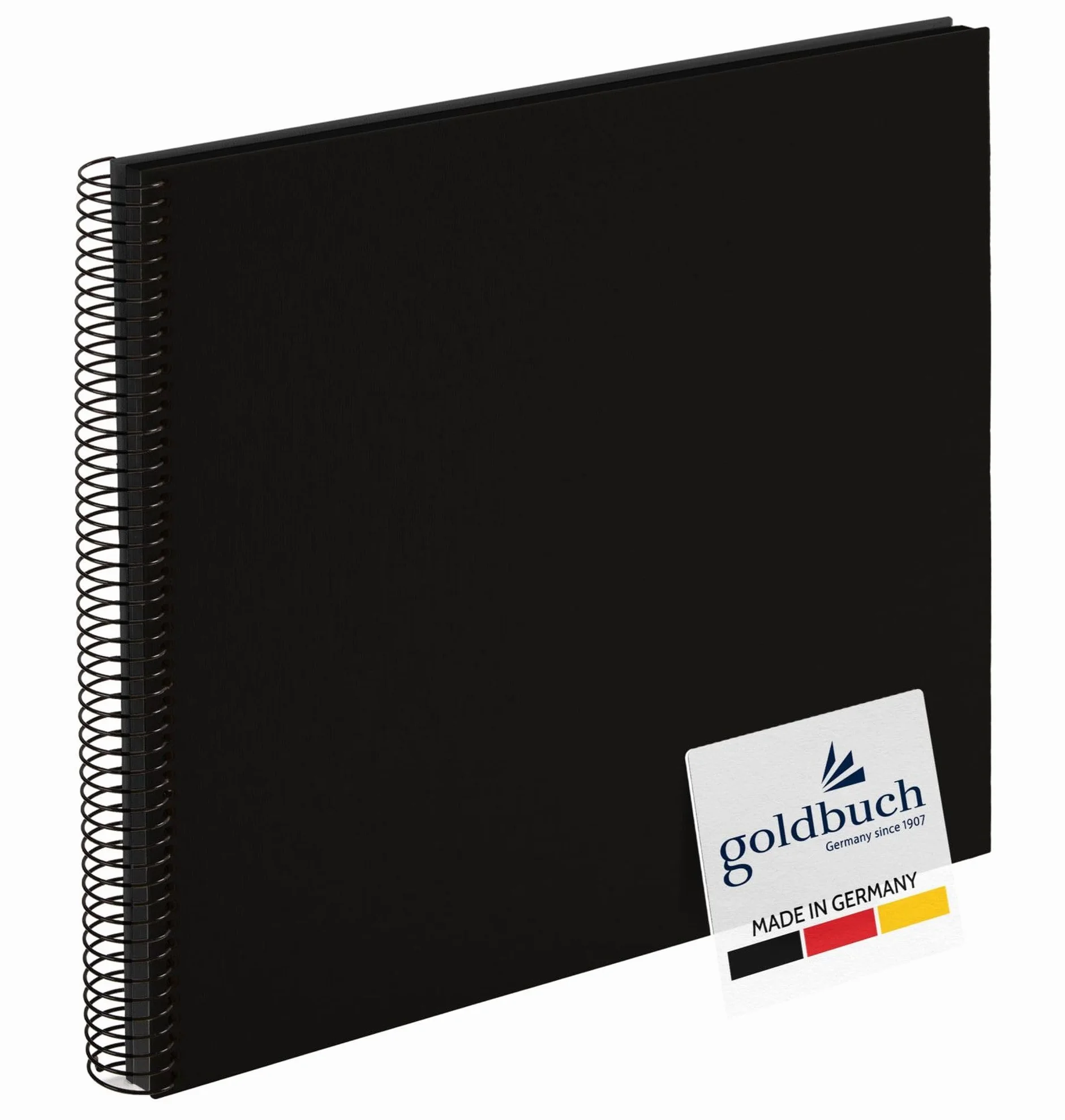 goldbuch Álbum de Fotos en Espiral Bella Vista 25997, álbum de Fotos de 35 x 30 cm, 40 páginas Negras, álbum de Recuerdos de Lino, álbum de Fotos para Pegar Fotos y Fotos, Color Negro