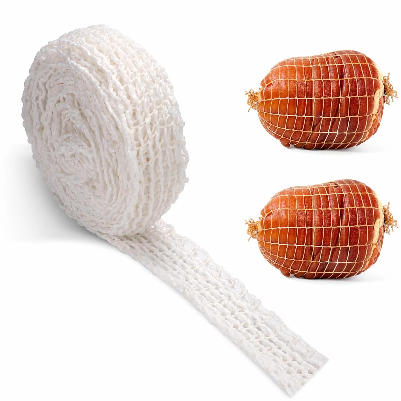 Rollo de Red para Carne 5m, Red Elástica para Jamón 16 Orificios