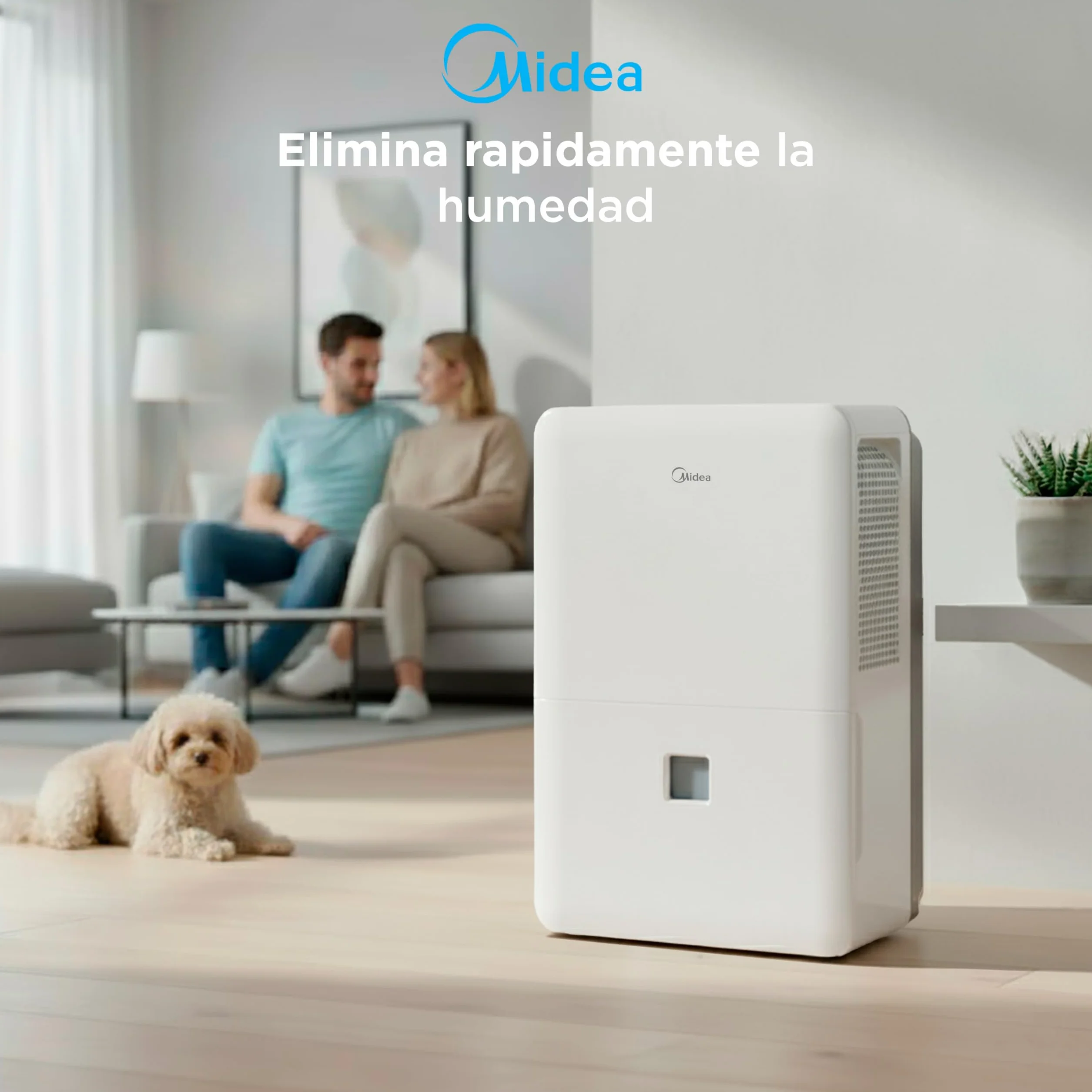 MIDEA Deshumidificador de humedad interior 50L/Dia | Depósito extraible de 6L, APP/Wifi, Modo Confort, Temporizador de 24H | Desumidifador Industrial de Gran capacidad hasta 120 m2/300 m3