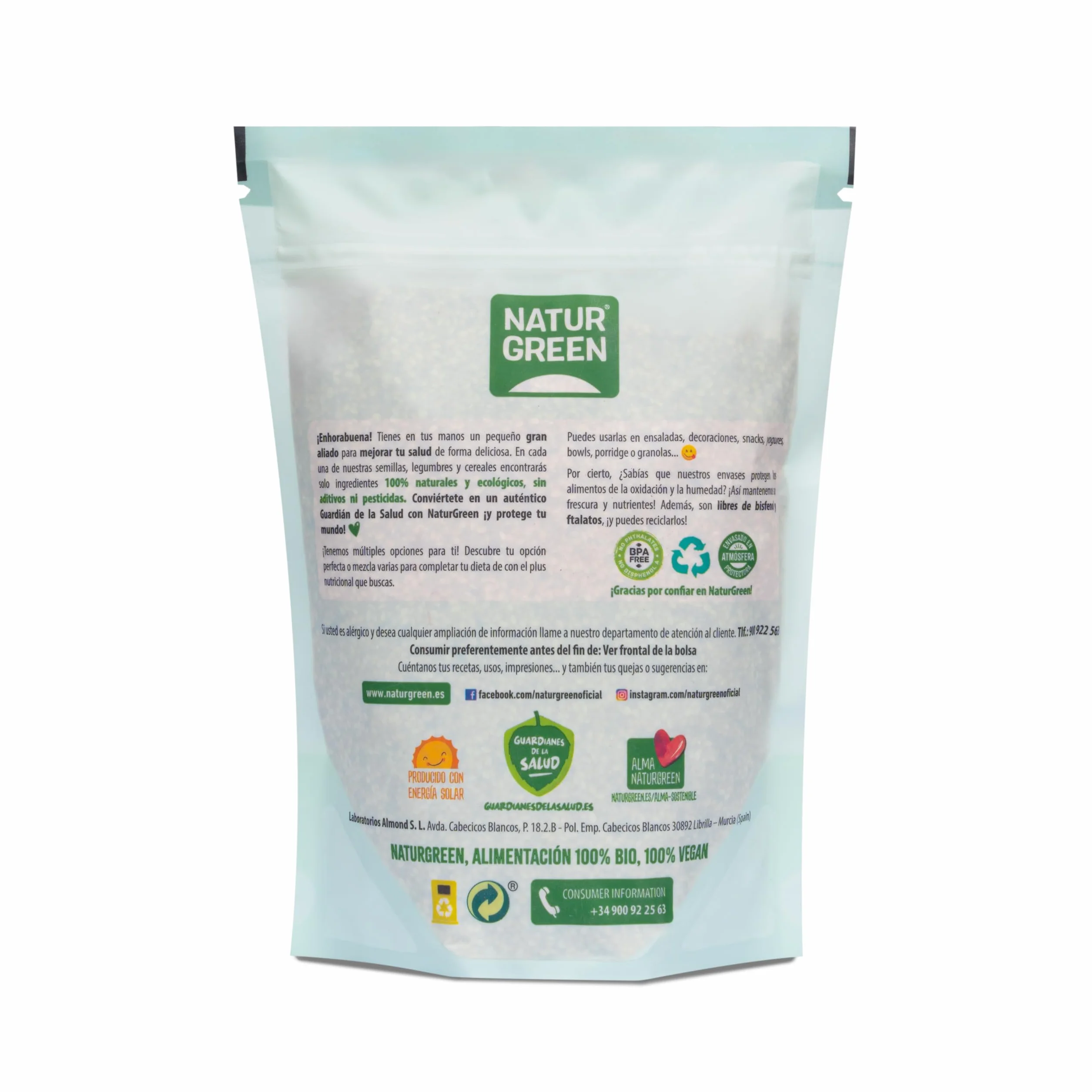 Semillas de Sésamo Crudo Bio NaturGreen 400 g Sin Gluten Ecológicas