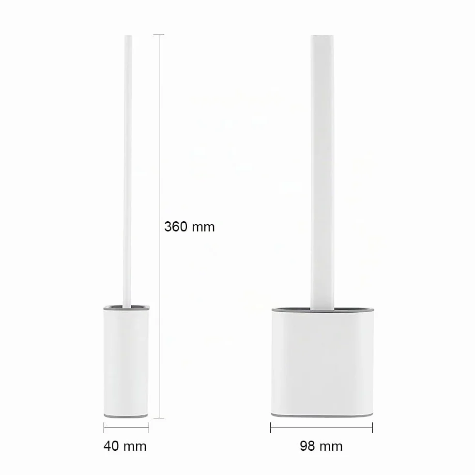 Ibergrif M34151-3 Escobillas y Portaescobillas de Inodoro, Cepillo y Soporte para WC, Silicona, Blanco