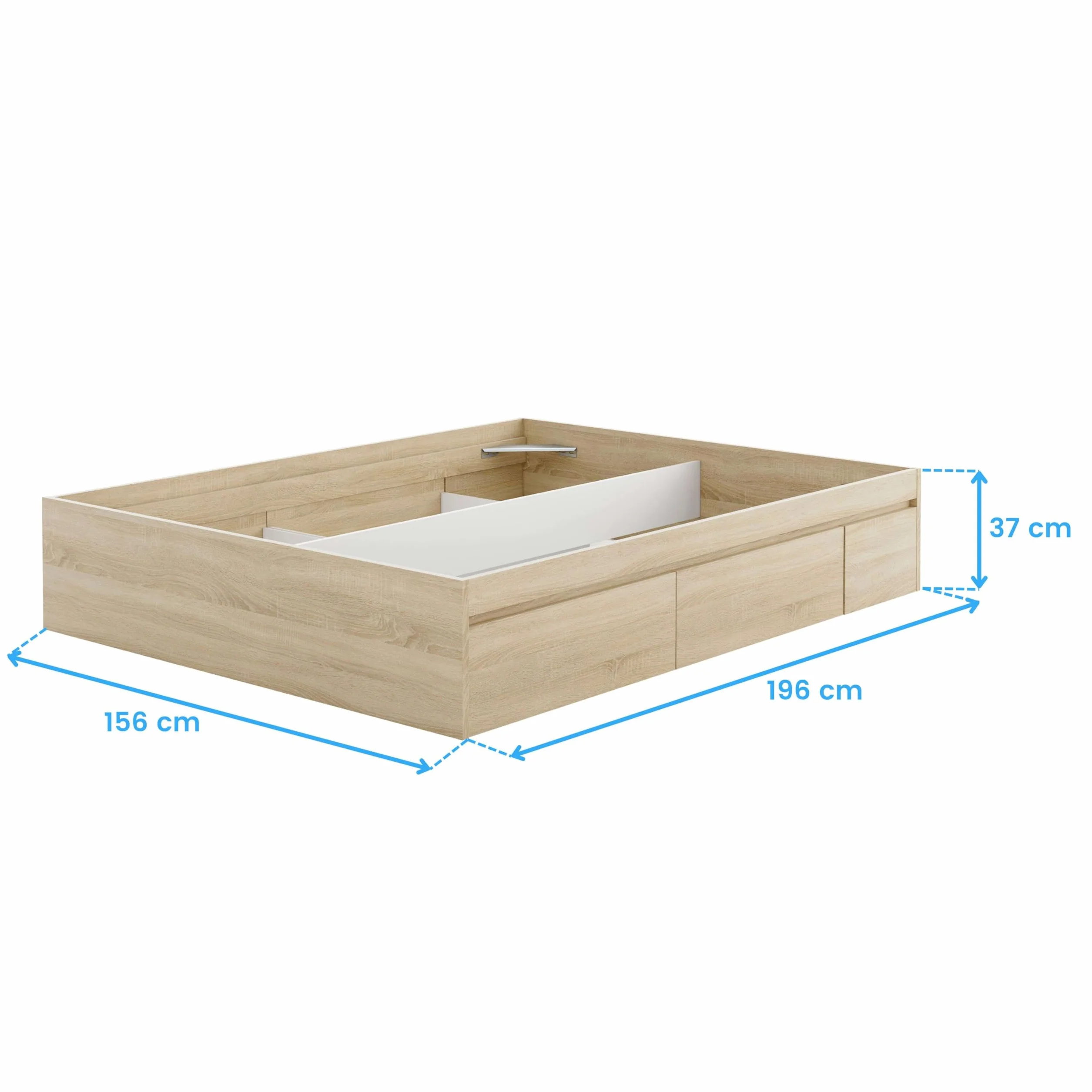 Miroytengo Cama de Matrimonio con 4 cajones Estilo Nórdico Color Roble Canadian 150x190 cm