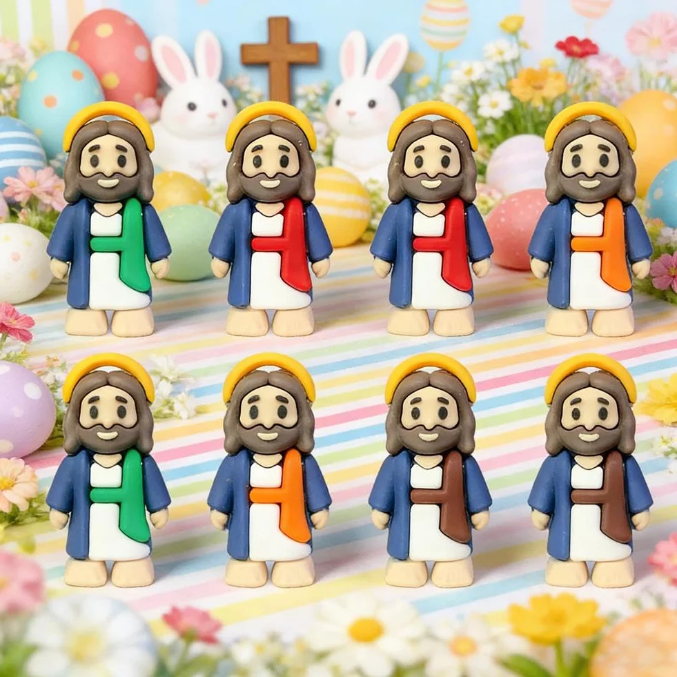 Mini figuras de Jesús a granel, estatuas de TinyJesus para huevos de Pascua, muñeca religiosa de bolsillo