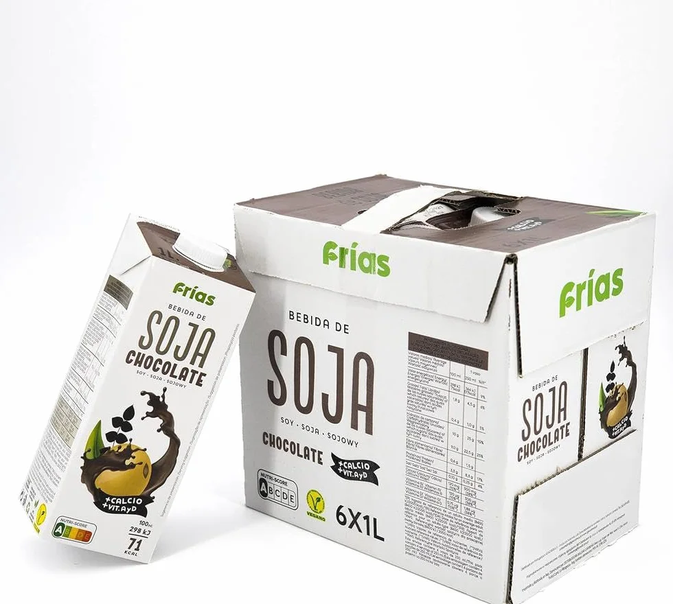 Frías Bebida Vegetal de Soja Chocolate Sin Gluten Sin Lactosa Pack 6 Unidades 1L Vegana