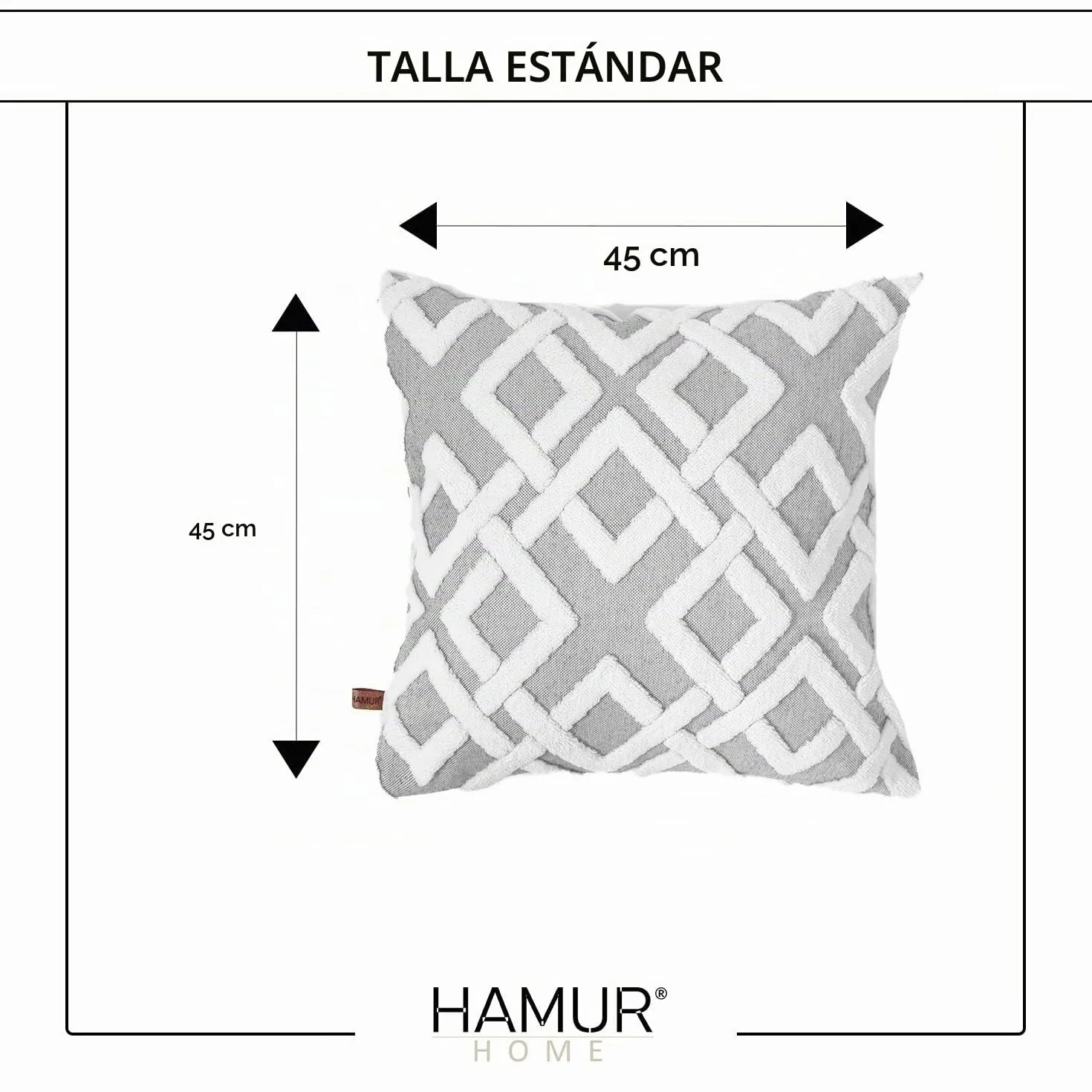 HAMUR HOME Fundas De Cojín 45 X 45 Cm Boho Decorativa Mila Beige