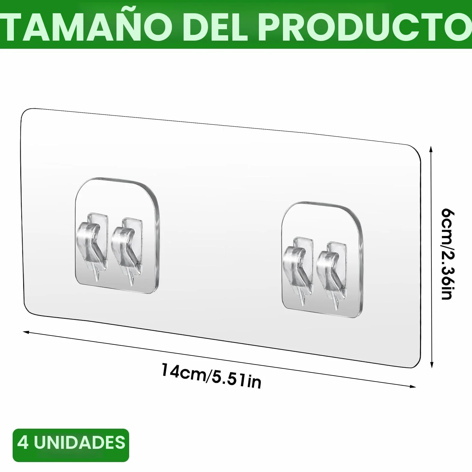 WLLHYF - Gancho adhesivo de repuesto para estante de ducha y ganchos de pared impermeables para baño, jabonera, suspensión sin taladrar, 4 unidades