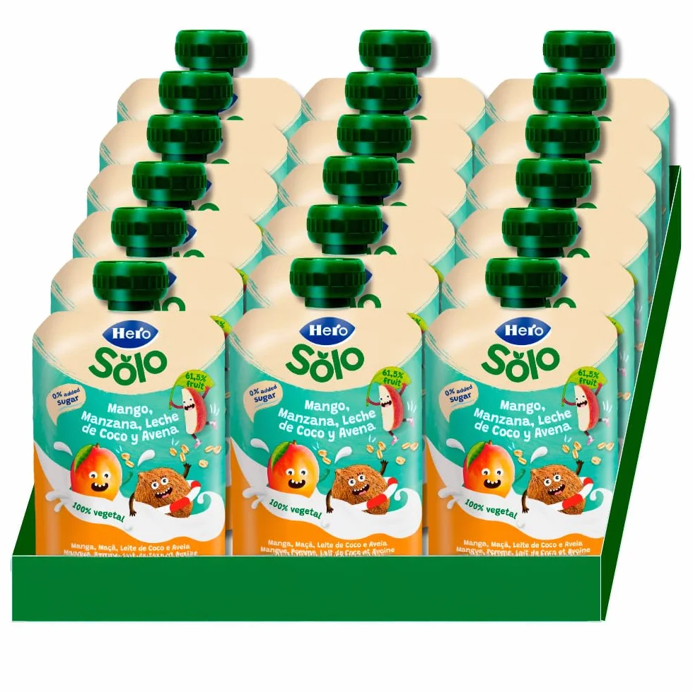 Hero Solo Baby Fruit Bag Mango Oat Coconut 100g x 18U From 6 Months