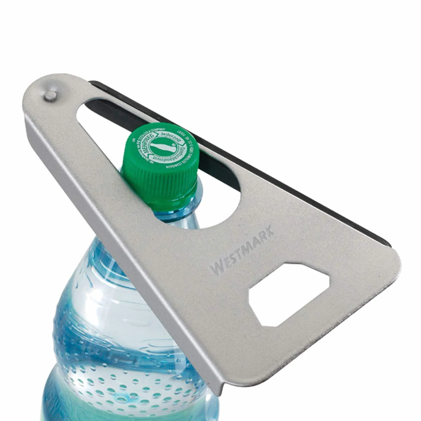 Westmark Abridor multiusos con borde de goma, Abrebotellas/latas, 17 cm, Acero/Goma, Plateado