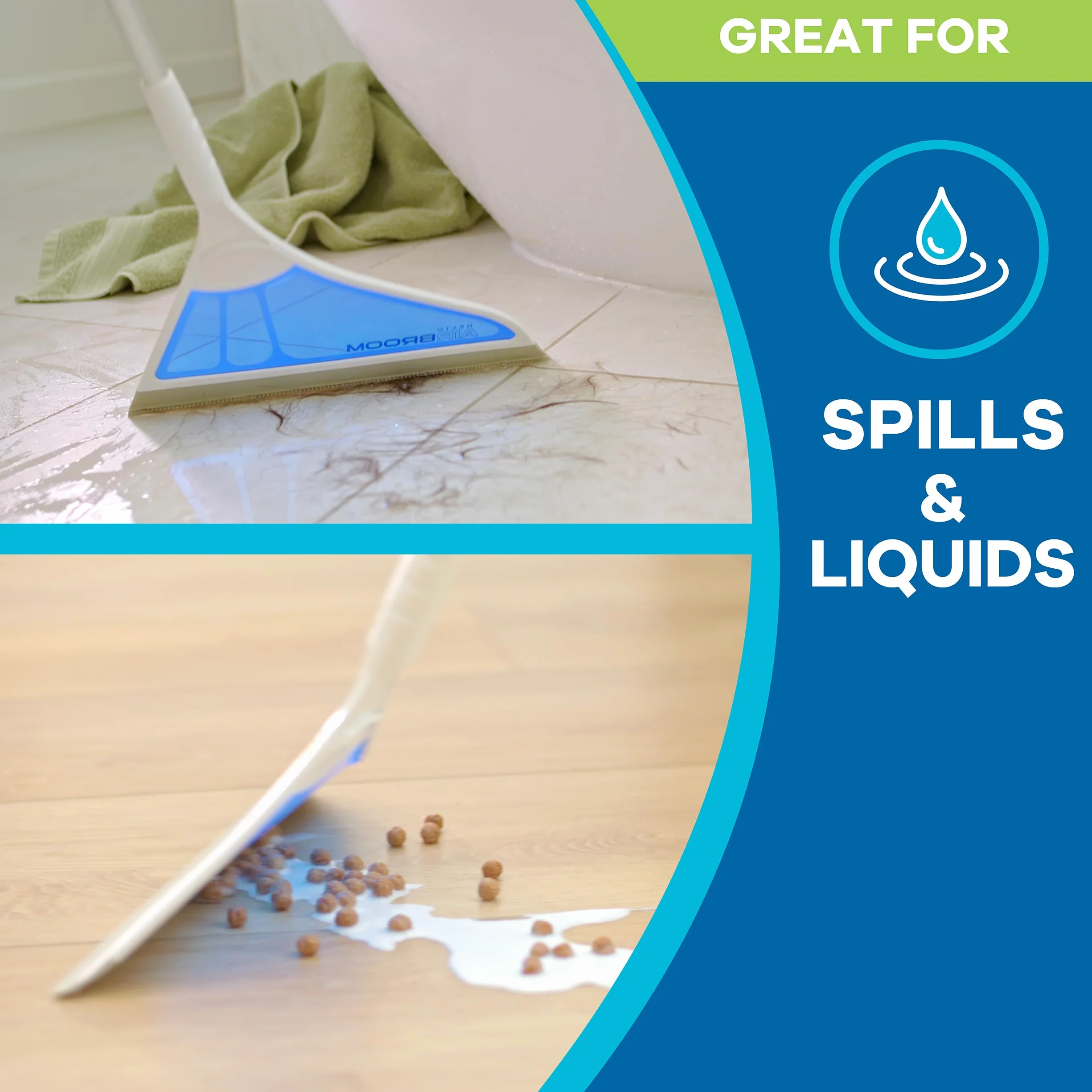 Helio AirBroom - Escoba de Suelo Todo en uno para Limpieza Interior, Limpia el Polvo, la Suciedad, el Pelo de Animales de alfombras, baldosas y Suelos de Madera Dura.