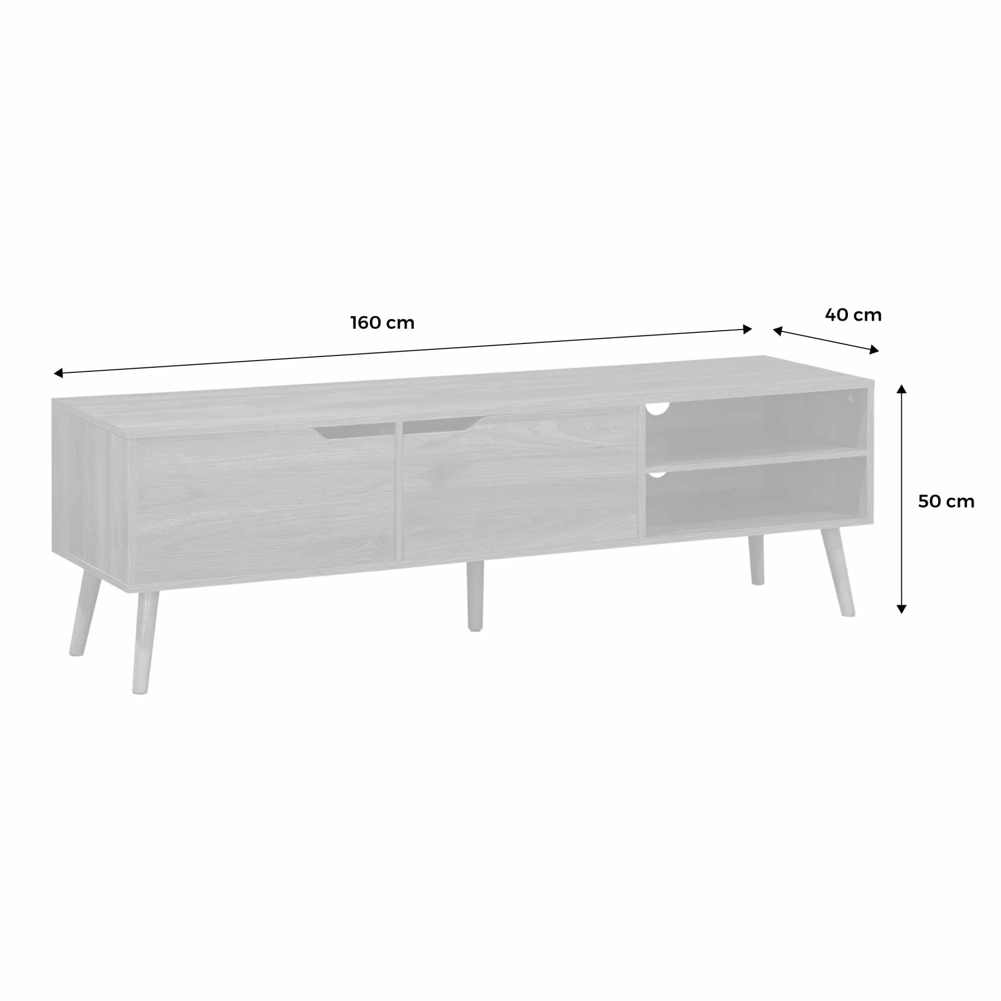 Alice's Home sweeek - Mueble TV, decoración Madera Nogal, 2 Puertas, 1 Estante, 160cm