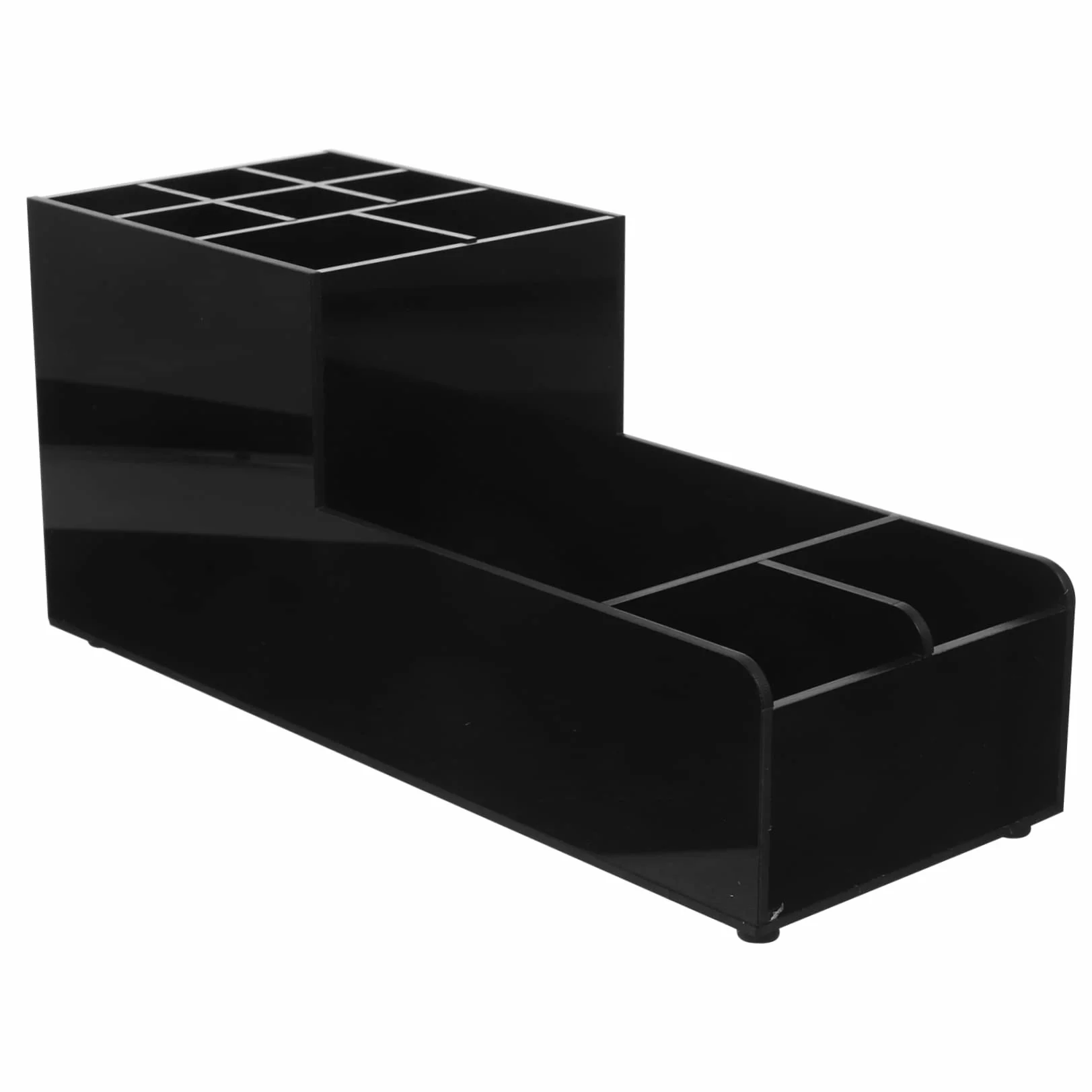 Organizador de Herramientas de Bar con 11 Compartimentos Acrílico Negro | Ahorro de Espacio, Uso Multiusos, para Sobremesa y Barra, Formato 1 Pieza