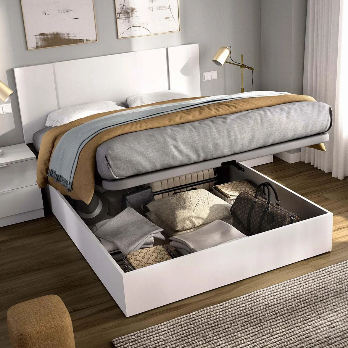 DEKIT - Pack Ahorro Dormitorio Canapé Nest con Cabezal Flow con 1 Colchón viscoelástico Nova 135 x 190 cm, Altura 20 cm
