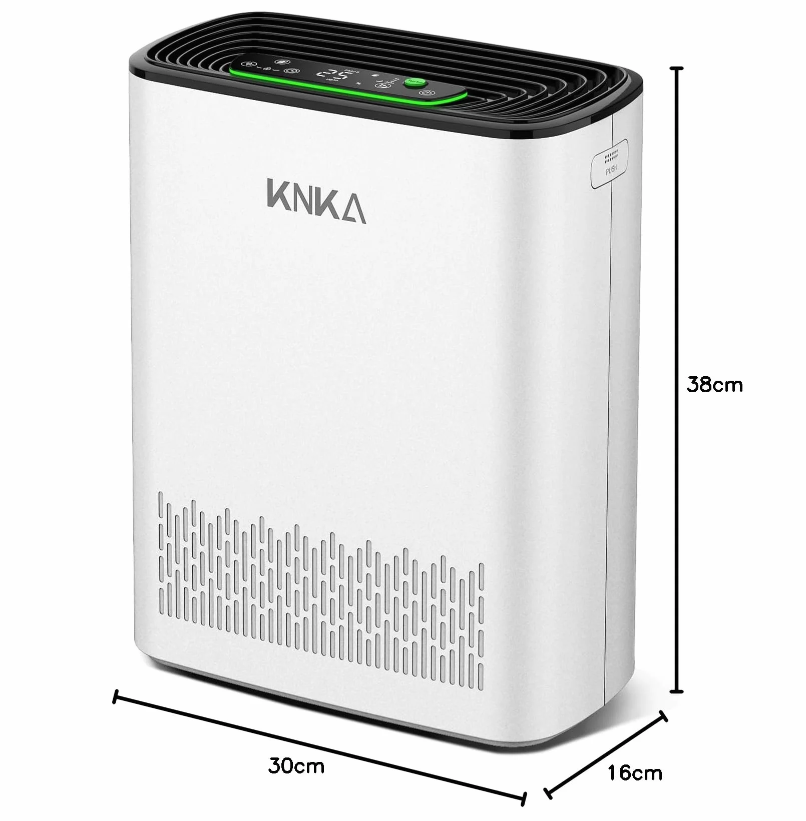 KNKA Purificador de aire, CADR 300 m³/h, hasta 80 m², Rendimiento HEPA (Modo Noche) ya que elimina 99,97% Polvo/Polen/Olores, con Sensor Inteligente, Ideal Fumatori y Mascotas, APH3000