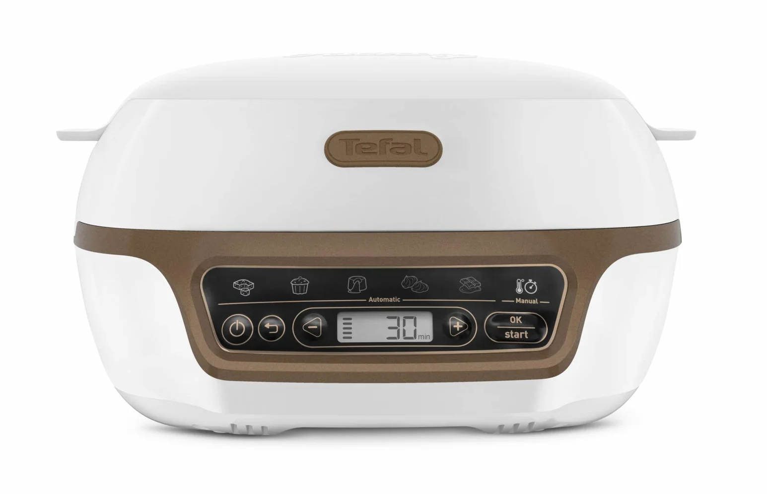 Tefal Cake Factory - Máquina inteligente para tartas, electrodoméstico de cocción, de pastelería, máquina de pan, magdalenas, con 4 moldes, 5 programas, compatible con moldes Crispybake KD802112