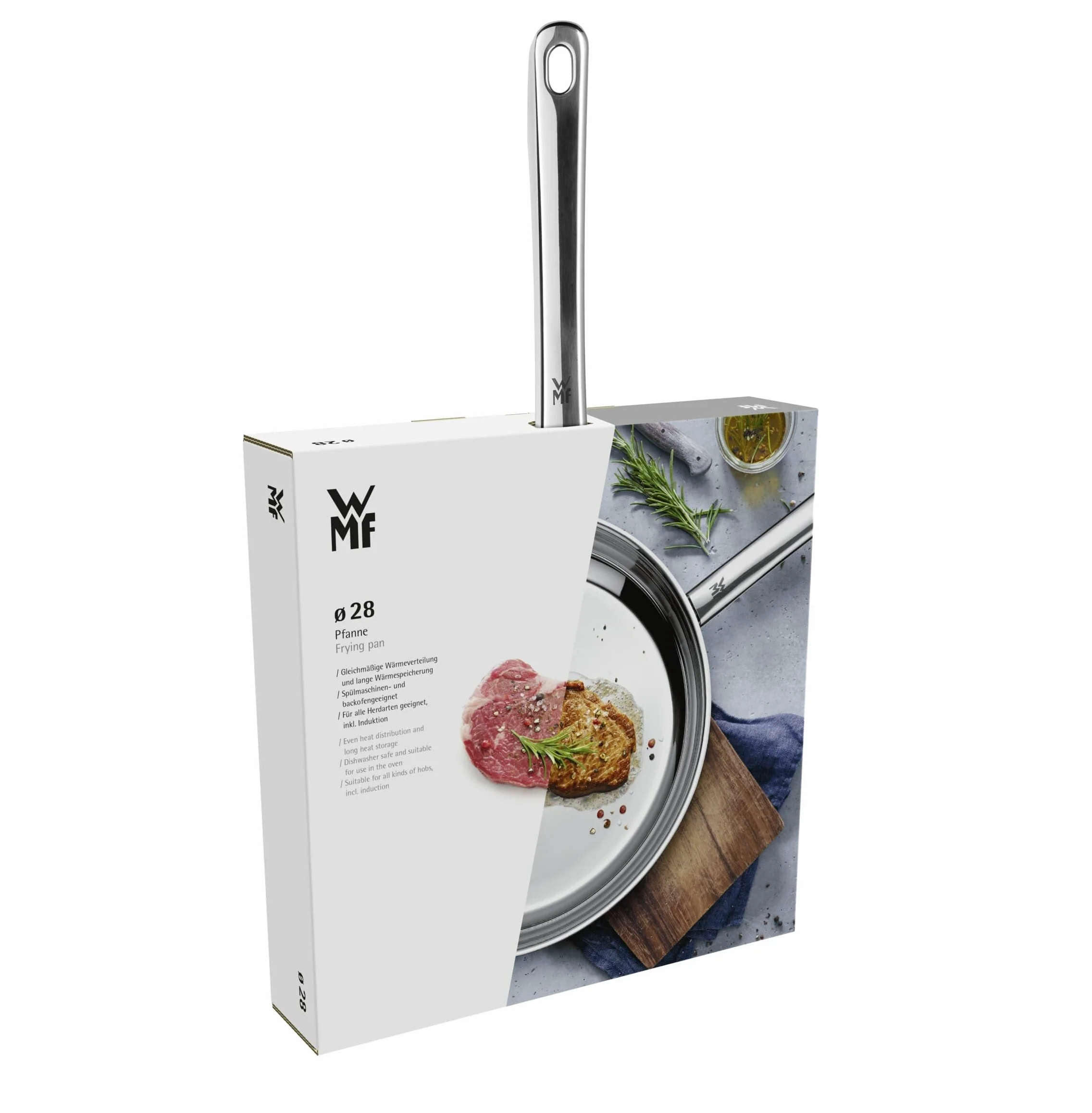 WMF Favorit Sartén 28 cm Acero Inoxidable Cromargan Apta Inducción Horno