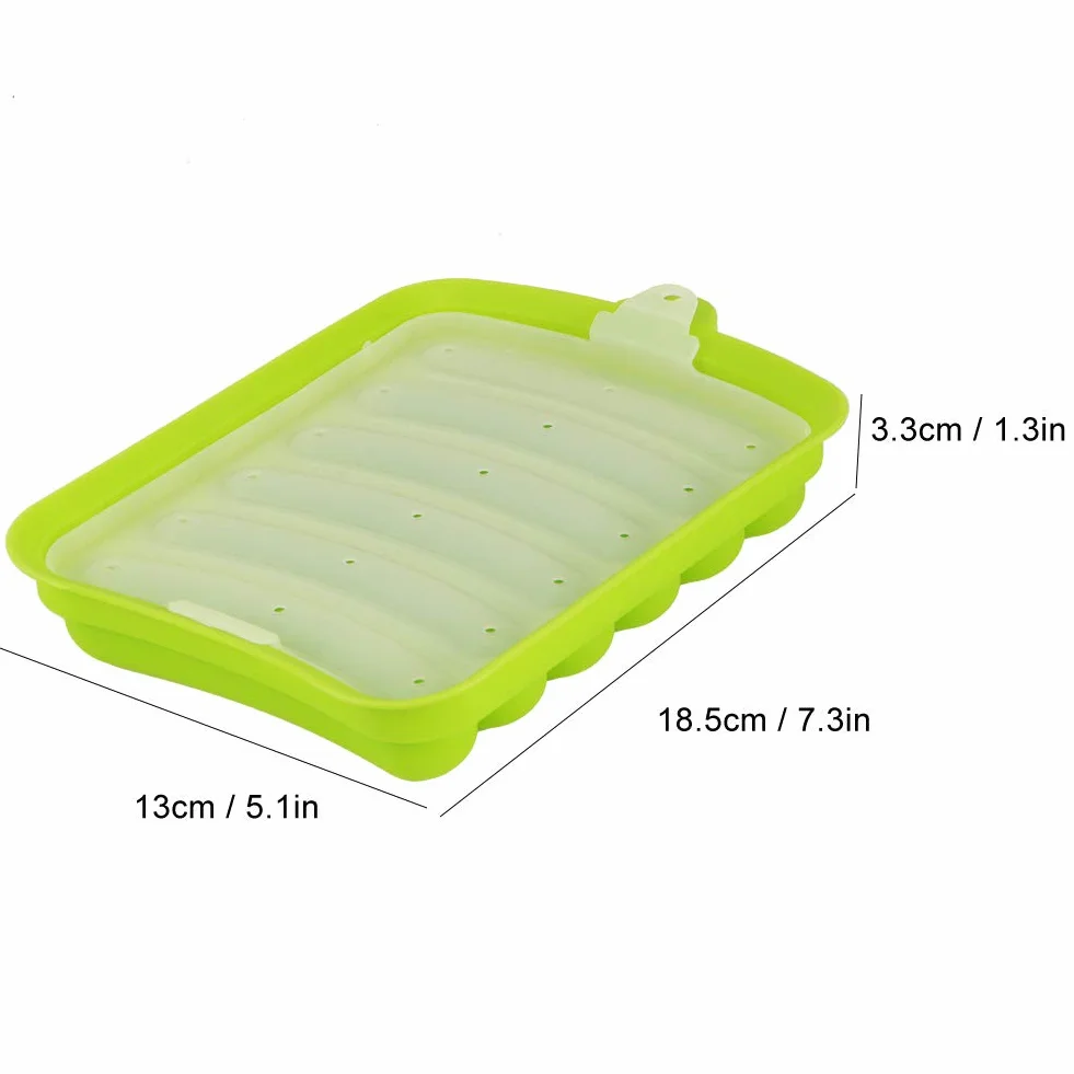 Molde de silicona para salchichas,antiadherente,paquete de 3 moldes para hornear perros calientes para niños,sin BPA,hecho a mano,bandeja para hamburguesas y salchichas,molde para comida para(Verde)