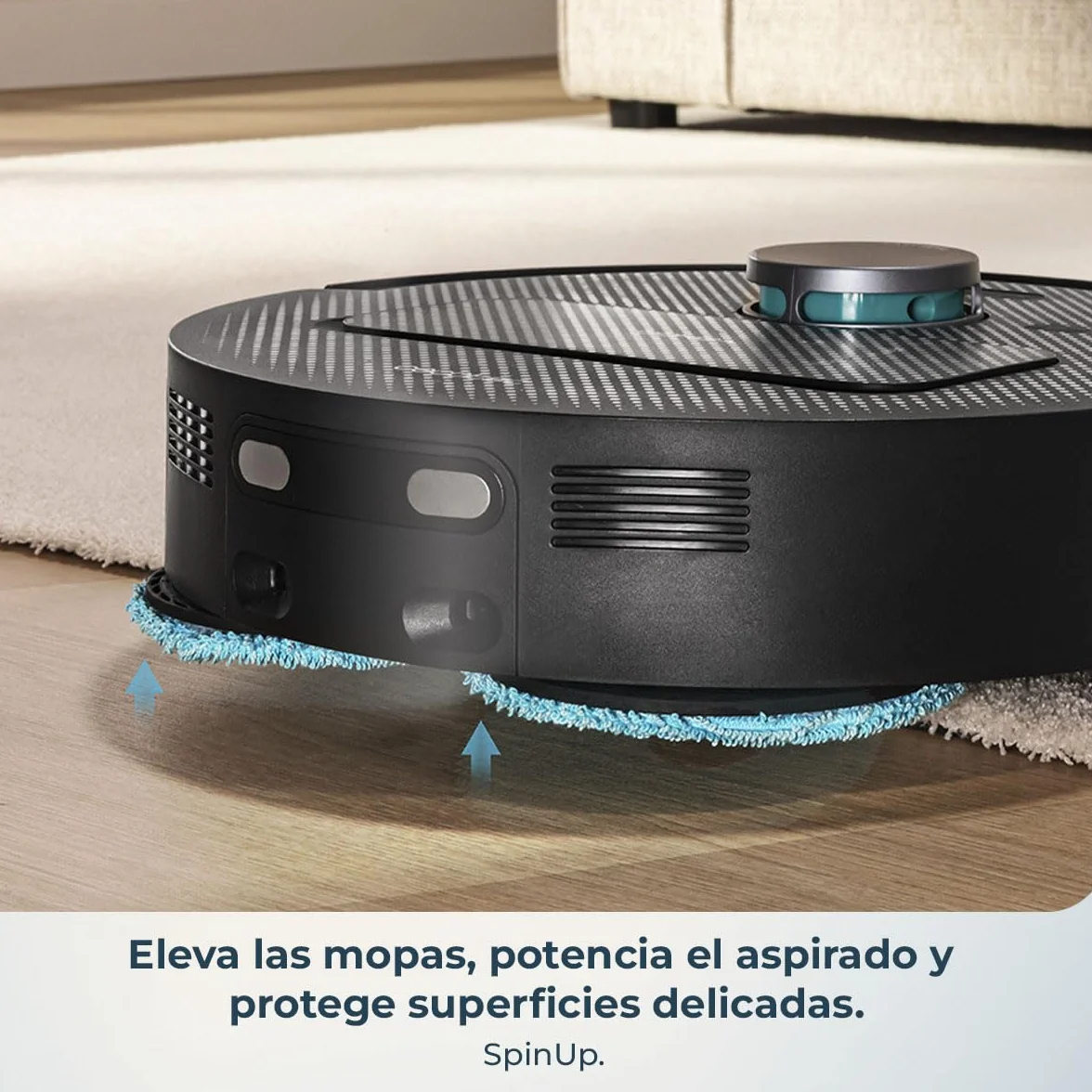 Cecotec Robot Aspirador y Friegasuelos con Base de Autovaciado y App Conga X50 X-Treme. Navegación Láser, Mapeo Interactivo, 15000Pa, Autonomía 240mins, Mopas Elevables, Base con 3 Depósitos