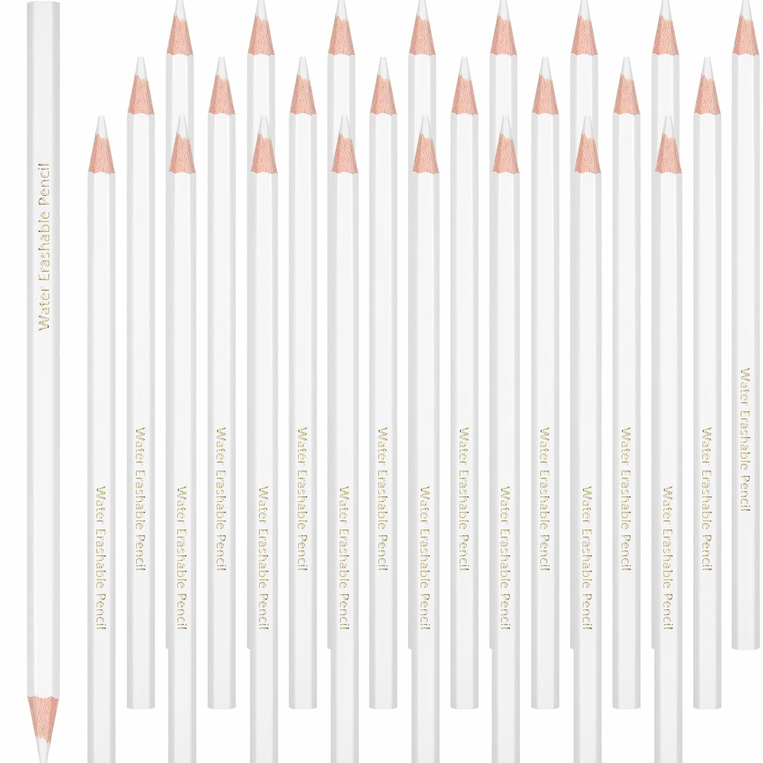 Sabary 24 lápices de tela blanca para coser, lápices de tiza de colores blancos, solubles en agua, tiza para tela de tela, bolígrafos de costura lavables para bodas, juegos de despedida de soltera
