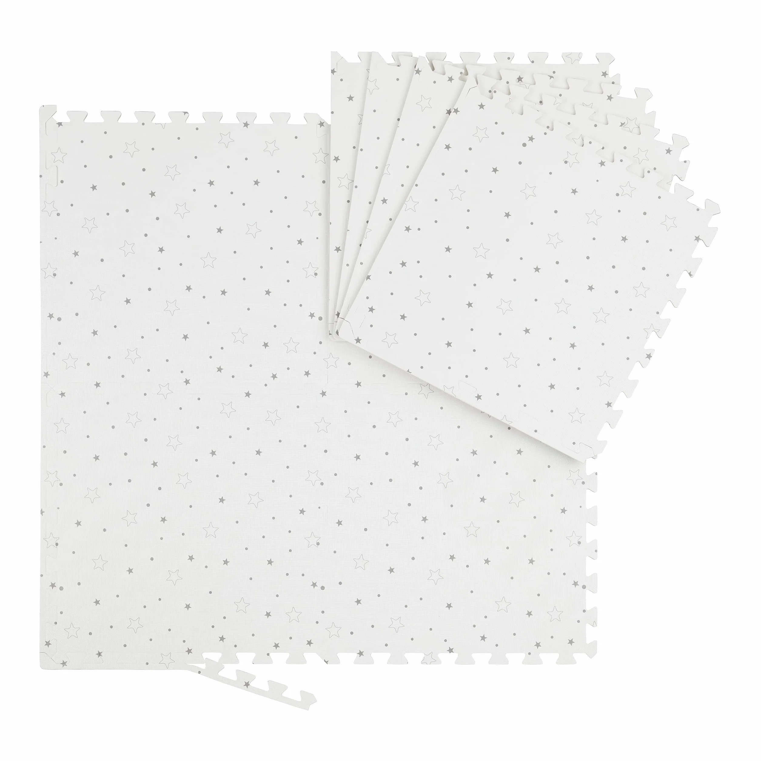 Relaxdays Alfombra Puzle Bebés 8 Piezas Goma EVA Suelo Juego Niños Colchoneta Blanco Gris
