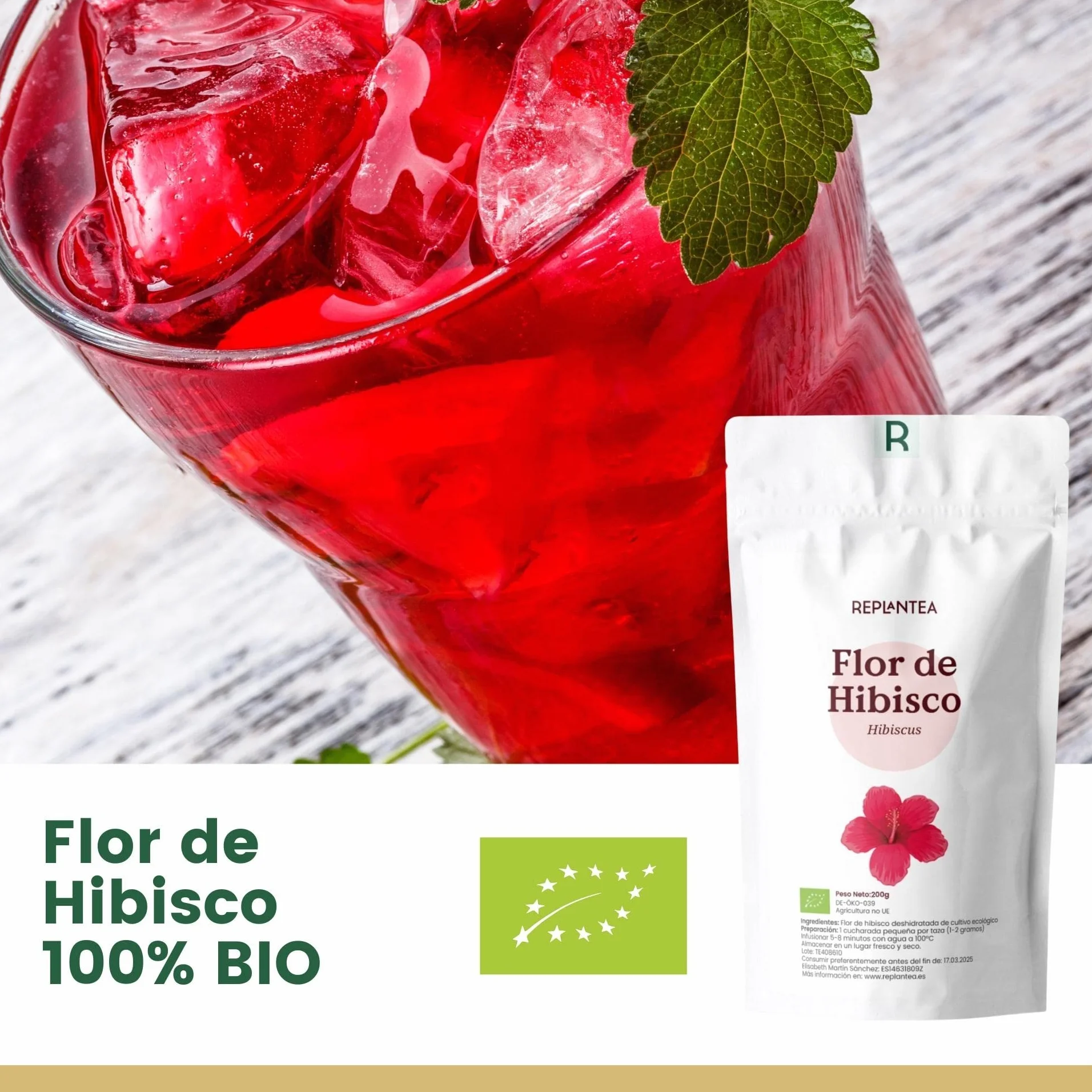 Flor de Jamaica Ecológica 200g Infusión de Hibisco REPLANTEA