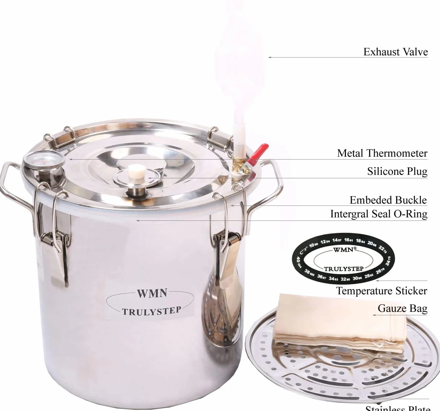 Kit de destilación Moonshine 12 l hervidor acero tubos cobre para elaboración casera vino etanol cerveza