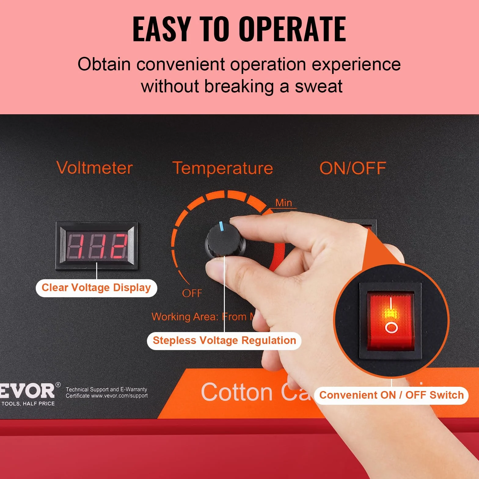VEVOR Máquina Eléctrica de Algodón de Azúcar, Máquina de Algodón de Azúcar de 1000 W, Máquina Comercial de Algodón de Azúcar con Tazón de Acero Inoxidable y Cuchara de Azúcar, para el Hogar, Rojo
