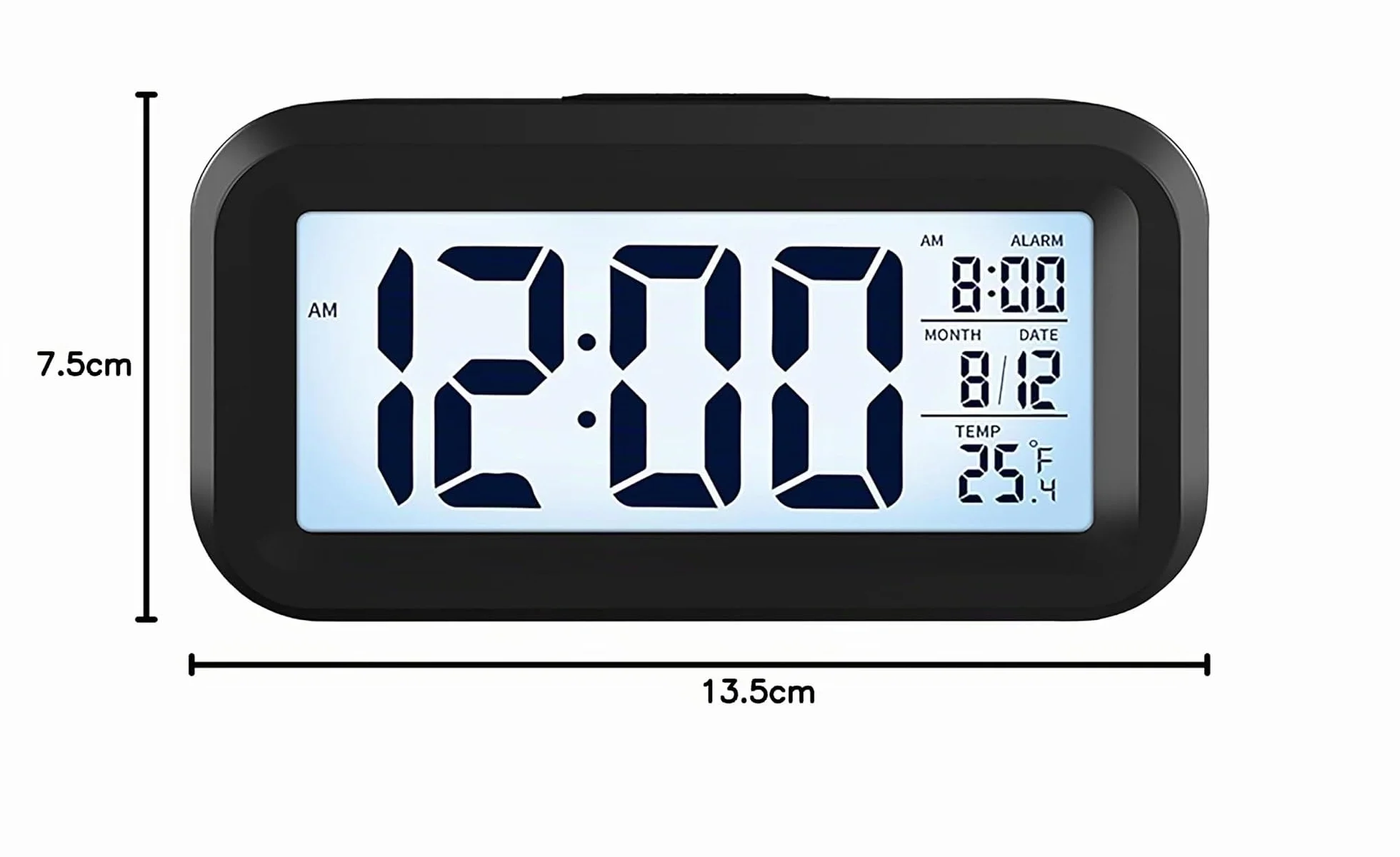 APM Snooooze Reloj Despertador Digital para Dormitorio, Pantalla 12/24H, Negro