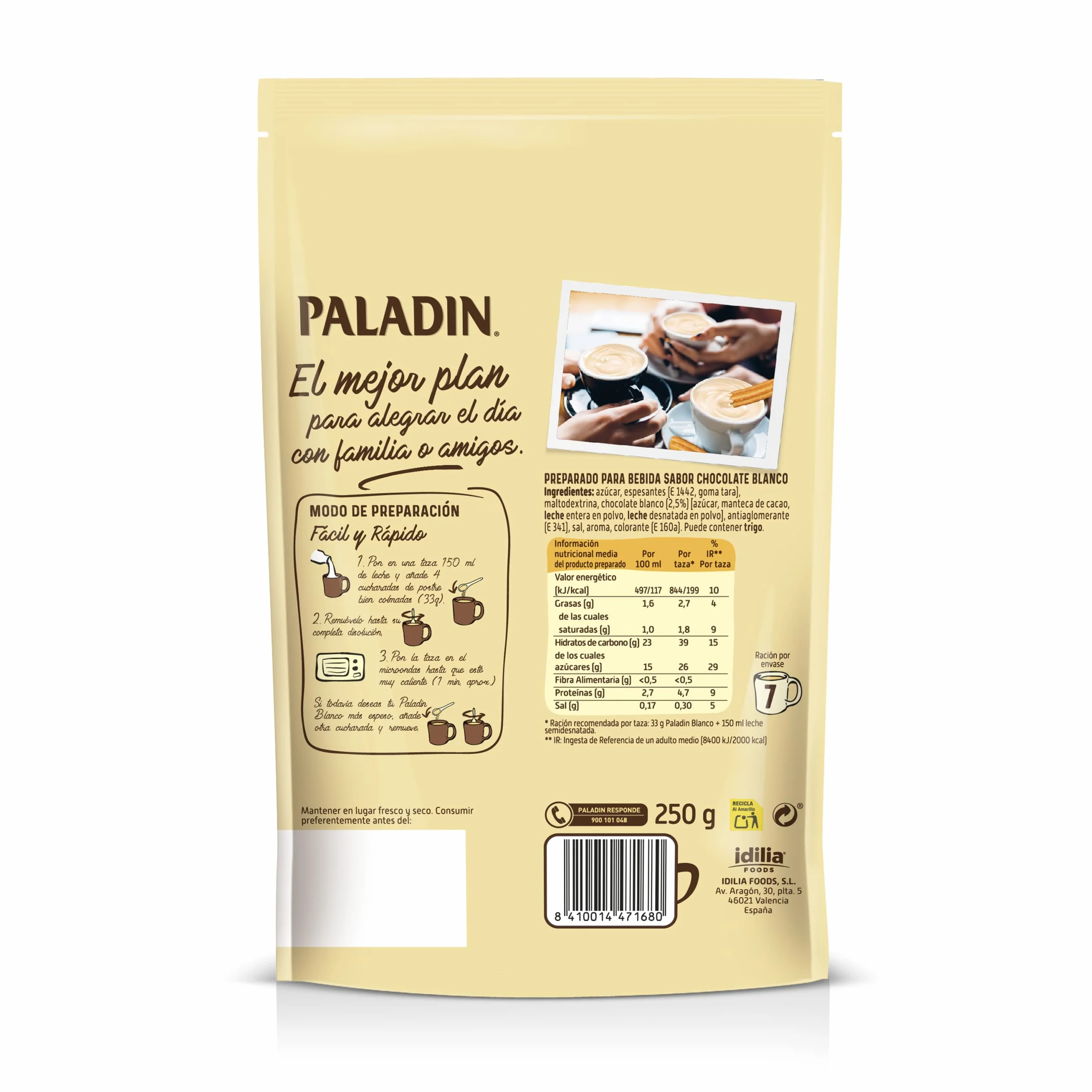 Paladin Chocolate Blanco 250g