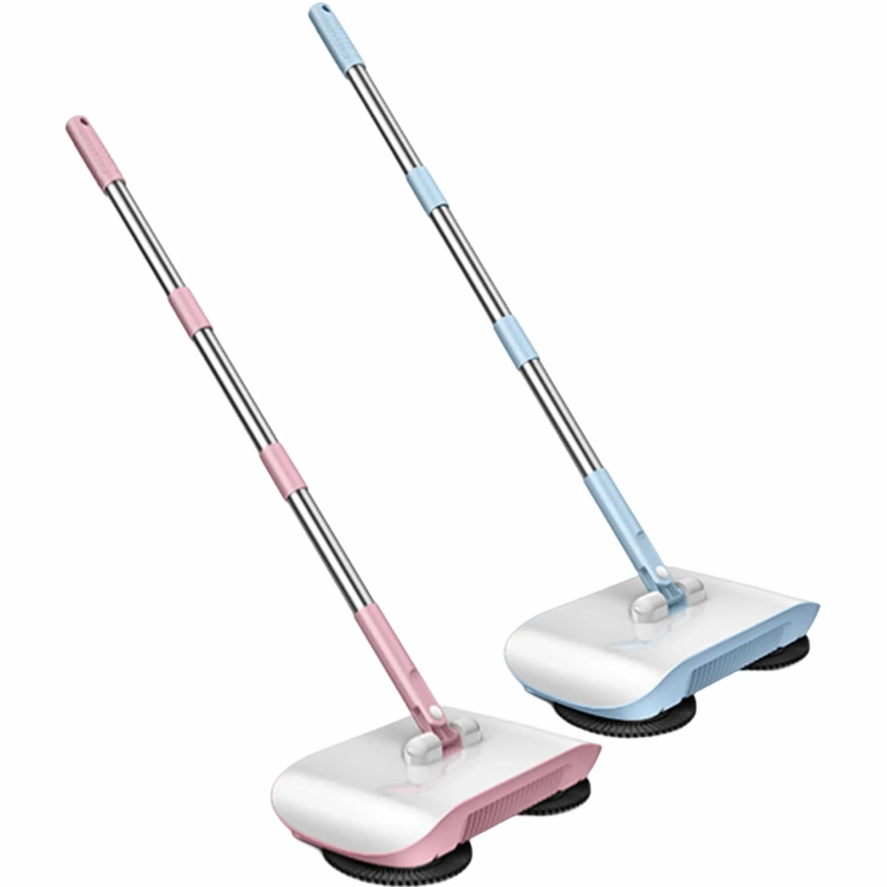 Barredora de vacío Manual, barredora de Piso no eléctrico de aspiración giratoria de 180 Grados, barredora Manual de 2 en 1 para alfombras y Pisos (Azul)