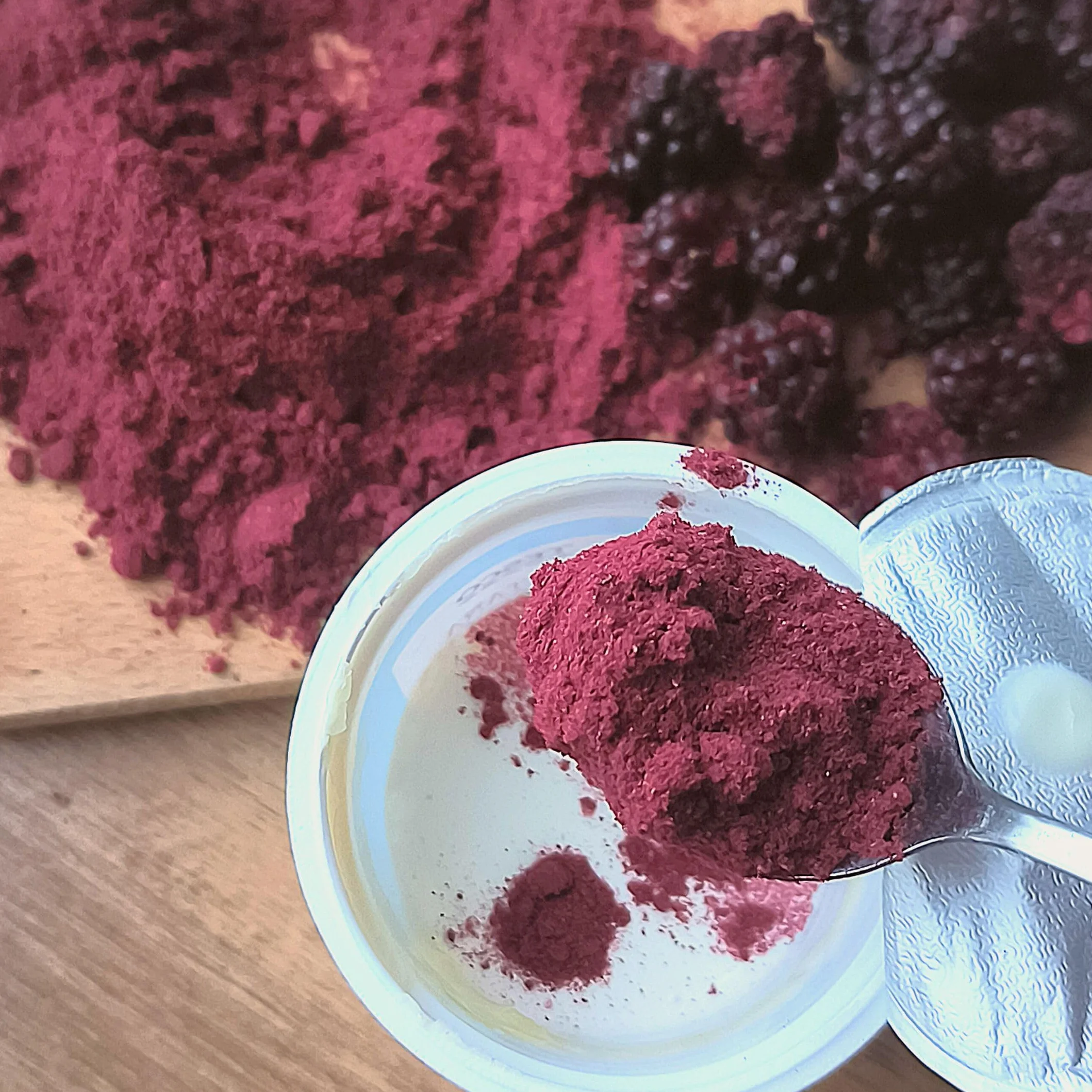 Polvo de Mora Liofilizado Natural Puro 100% Deshidratados Sin Azucar Blackberry Fruit Powder Freeze Dried ZingyZoo