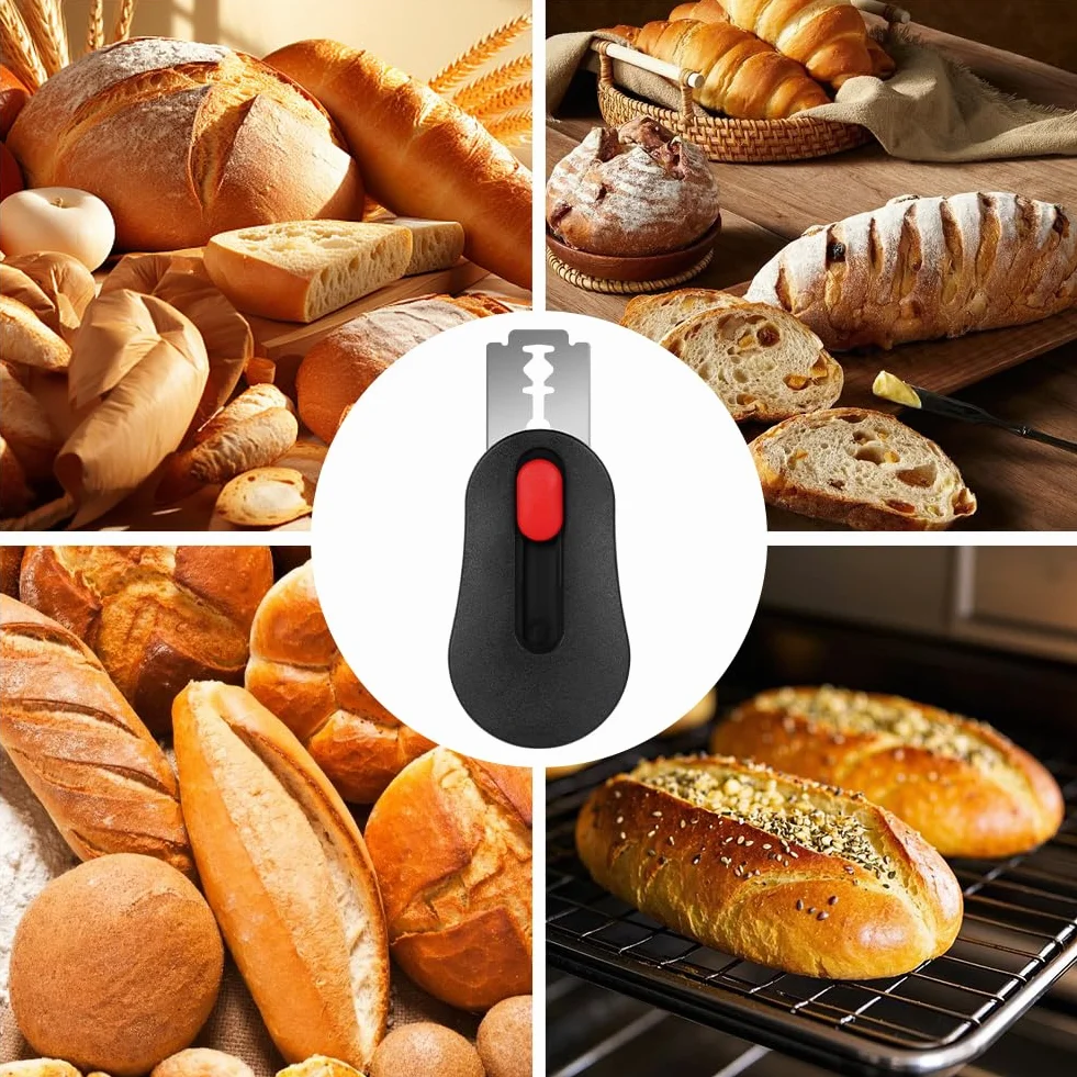 Cuchillos de Pan, Cuchillo de Panadero Compacto para Marcar Masa con 11 Cuchillas de Acero Inoxidable, Extraíble y Magnética Herramienta, Cocina Profesional