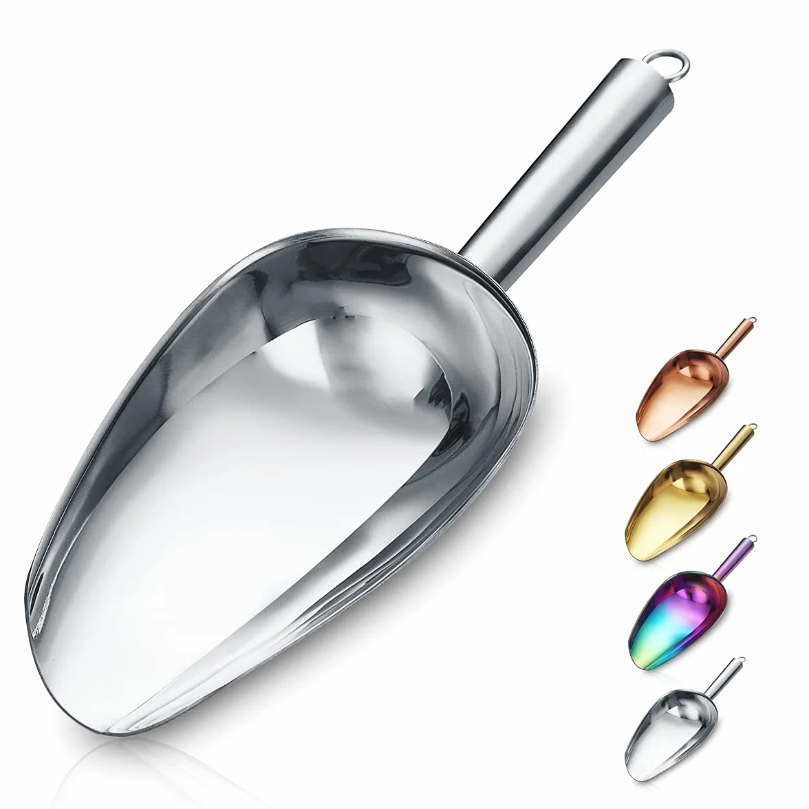 Berglander cuchara de hielo 6 oz paleta metal para máquina de hielo multiusos