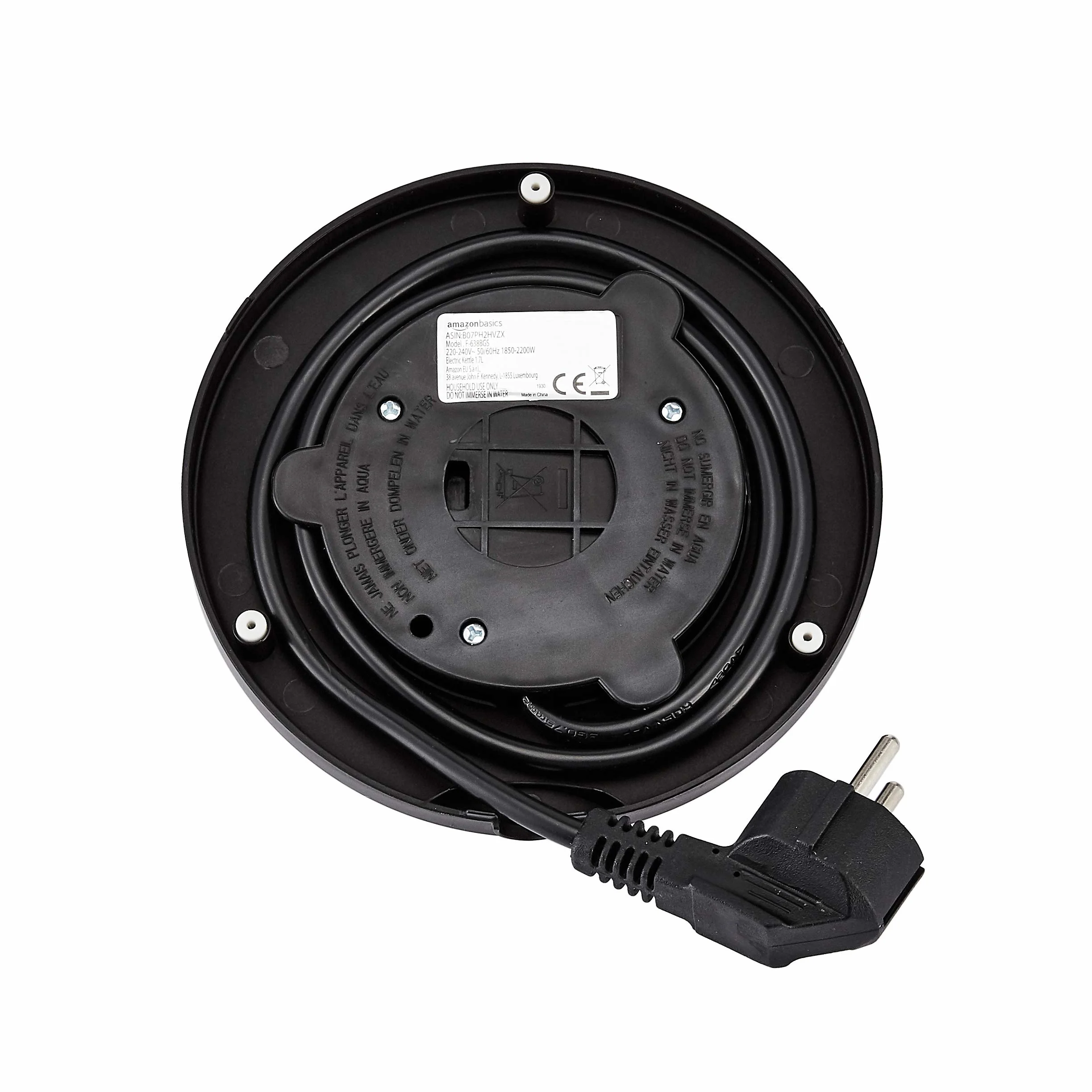 Amazon Basics Hervidor de agua eléctrico portátil de acero inoxidable 1.7 Litros Plateado