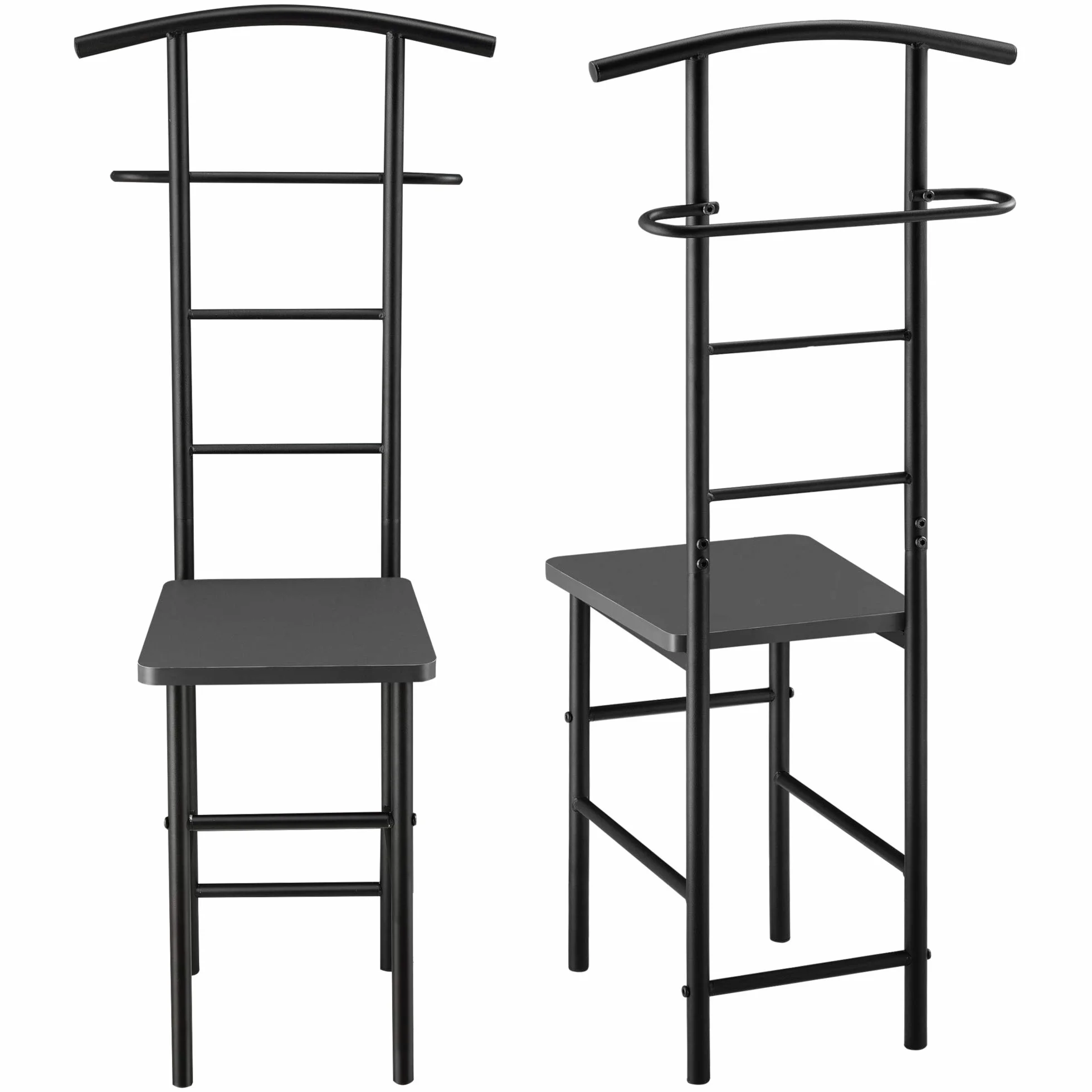 Galán de Noche Anaheim Perchero con Asiento 107 x 44,5 x 45 cm Metal Gris oscuro