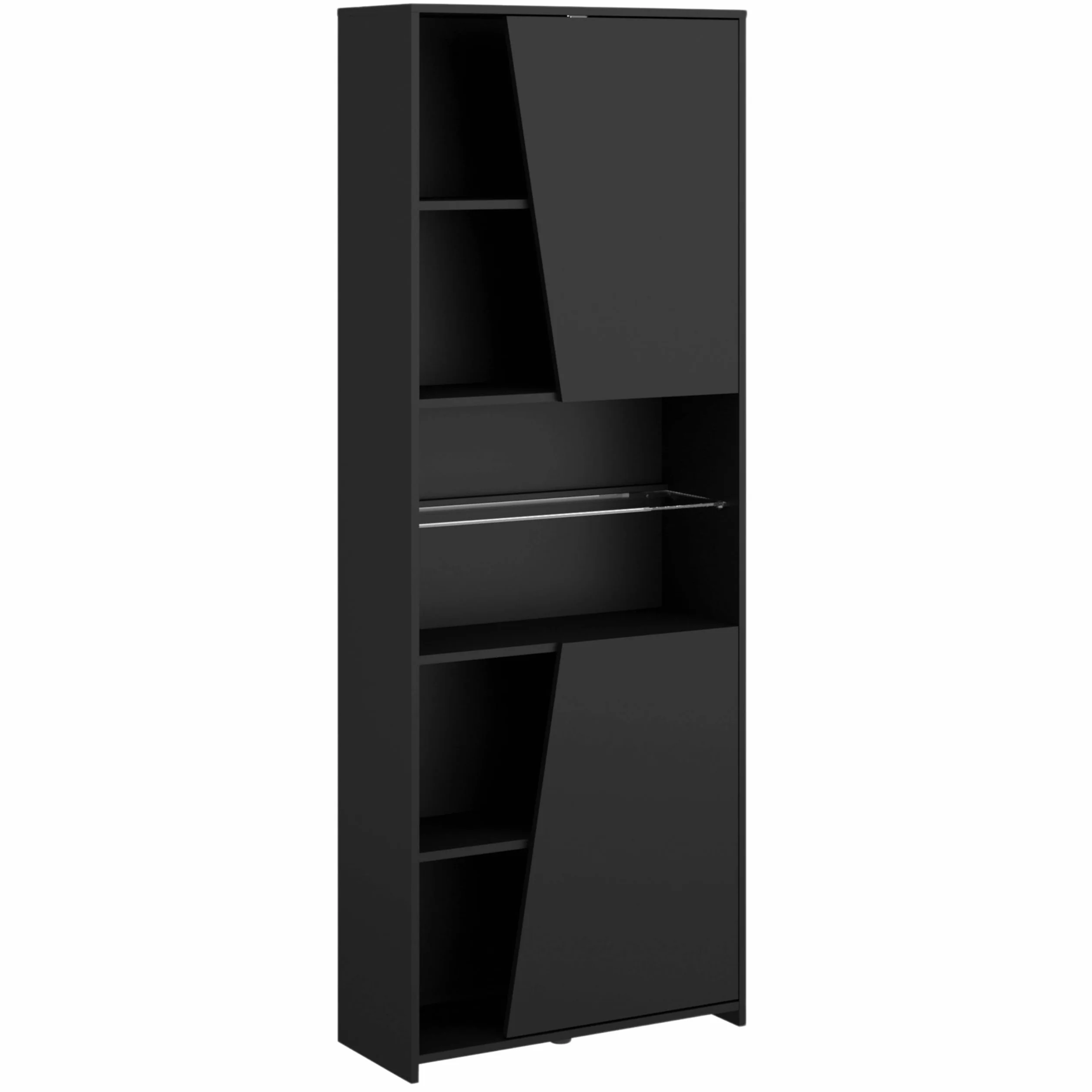 Miroytengo Estantería Gaming con LED incluido color negro librería gamer 6 estantes estilo moderno mueble 180x67x28 cm