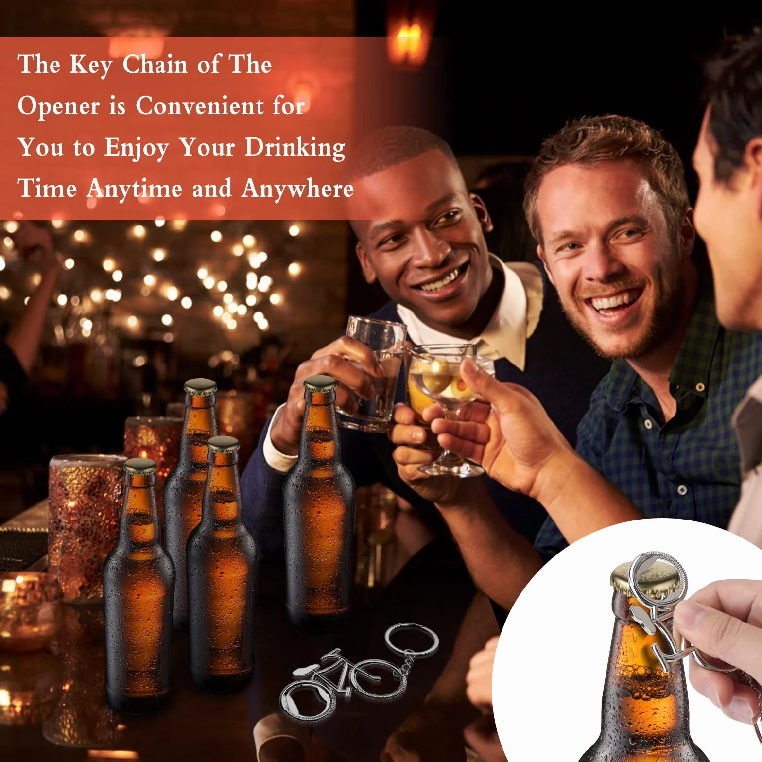Abrebotellas Llavero Bicicleta, 4pcs Creativo Llavero Abridor de Botellas de Cerveza para Bicicleta, Mini Abridor de Botellas Aluminio, Divertido Regalo para Fiestas, Bodas, Festivales