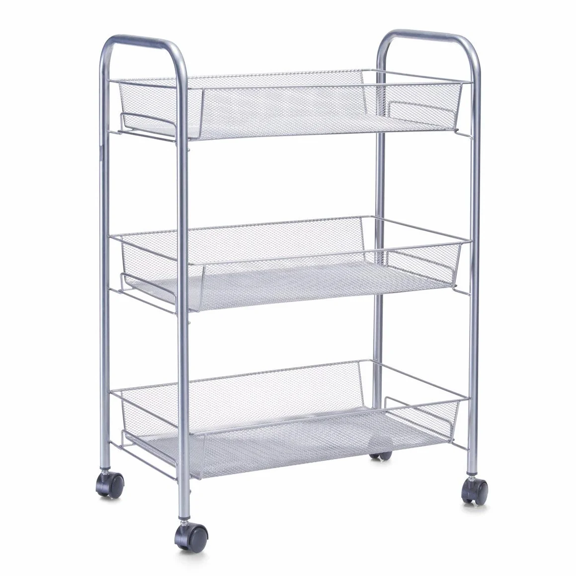 Zeller 17720 Carrito con Bandejas, Mesh, Gris, 44x26x62.5 cm