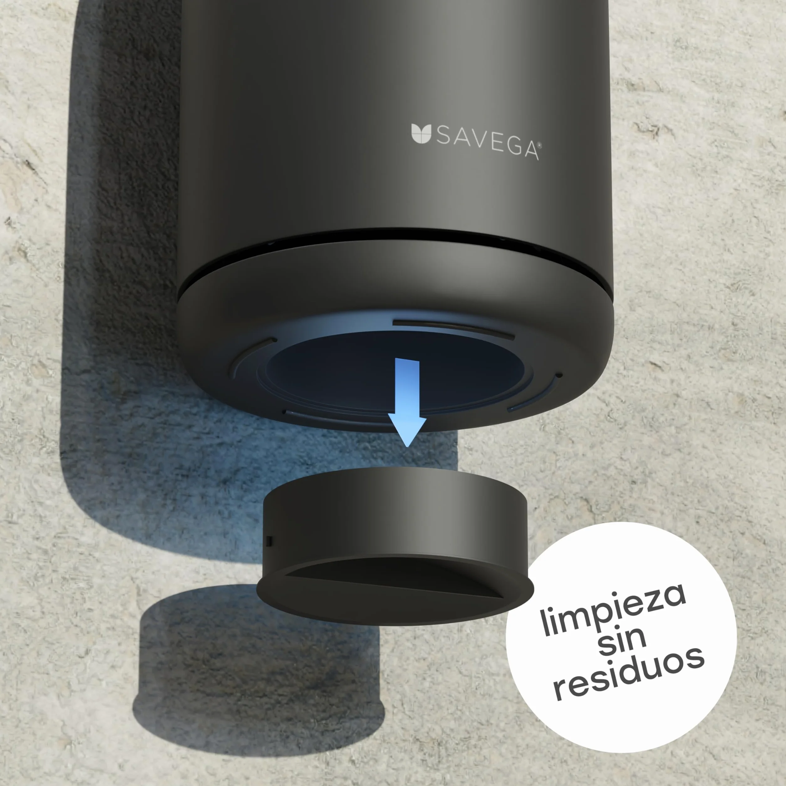 SAVEGA – Escobilla WC de Silicona Negra – Cepillo Inodoro de Pared sin Taladro – Soporte Portaescobilla Moderno