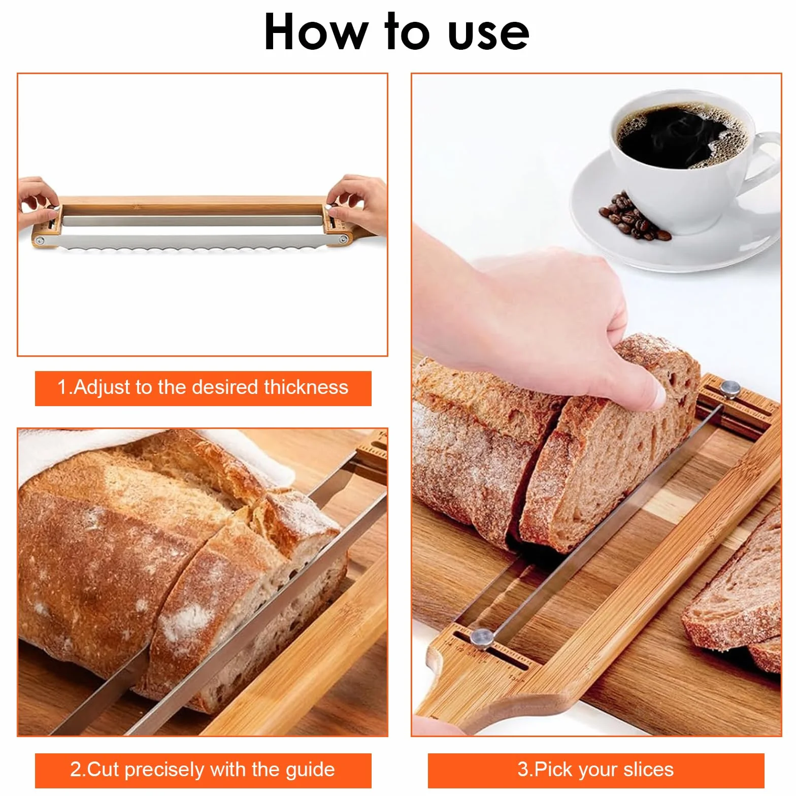 Cuchillo de Pan Profesional de 28 cm, Cuchillo Panero con Mango de Madera para Cortar Pan, Baguettes y Hogazas, Cortador de Pan Manual de Alta Precisión