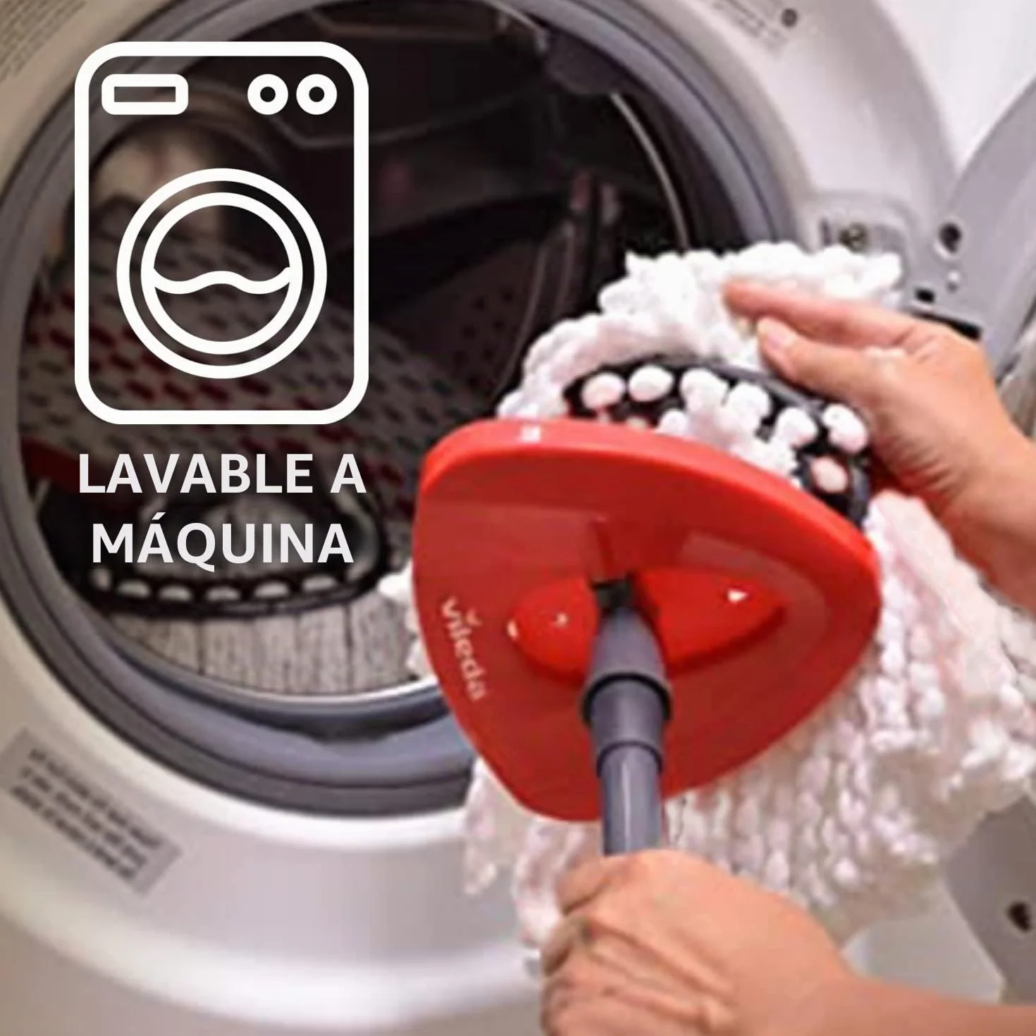 Vileda EasyWring and Clean Turbo Classic Cabezal de Recambio de fregona de Microfibra Blanco 2 Unidades