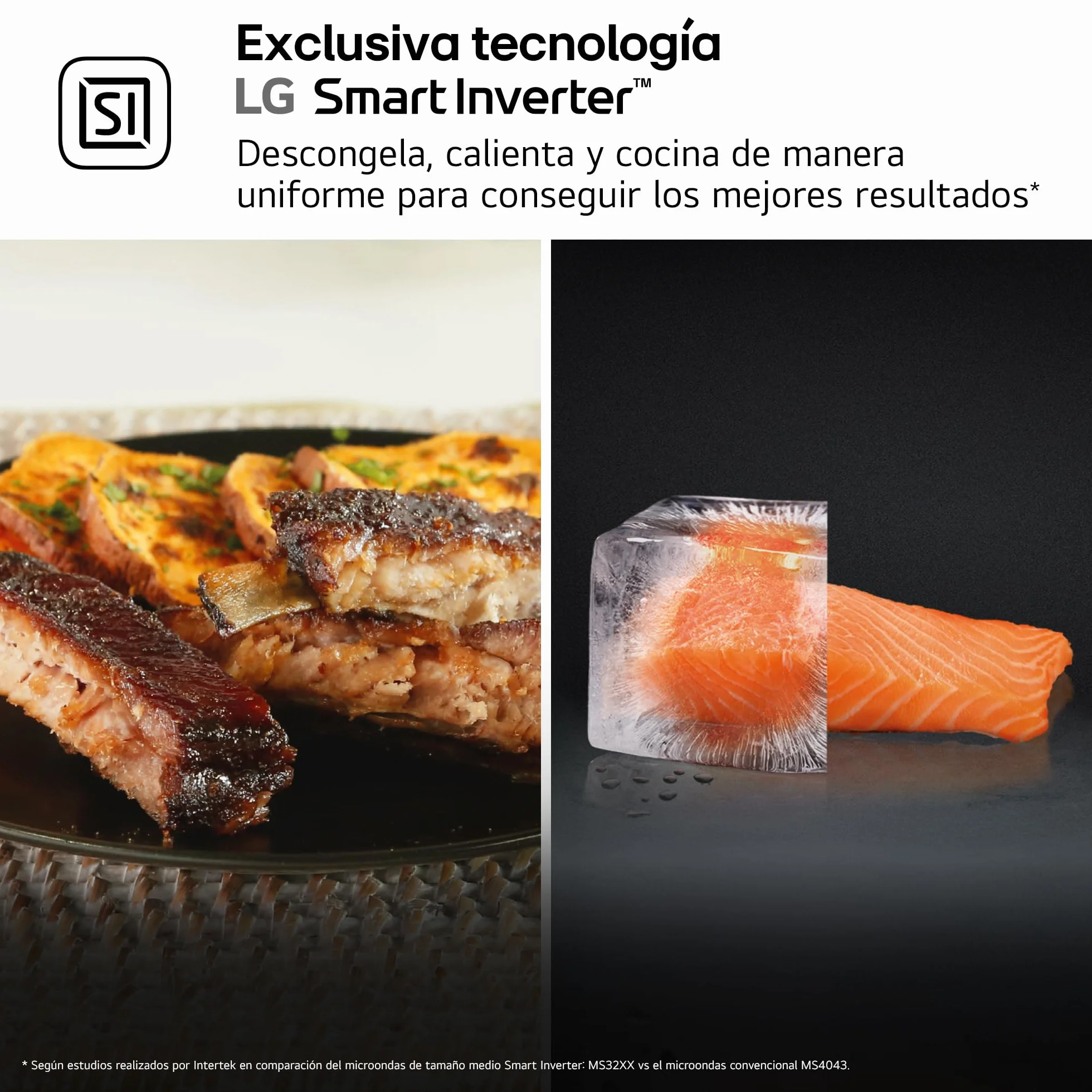 LG MH6535GIB - Microondas con grill, 1000 W, Smart Inverter, Display digital, Color Negro Transparente, 1000 W, 25 l