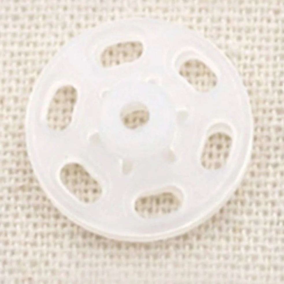 Sujetadores de botones a presión for coser, 1000 Uds. Sujetadores a presión de plástico botones de presión invisibles for costura artesanal DIY blanco 15mm ( Color : Semitransparent , Size :
