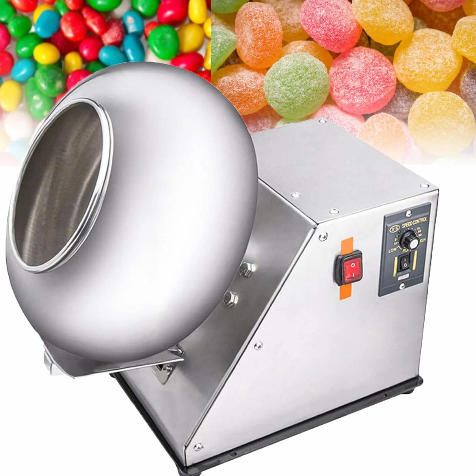 Máquina automática de recubrimiento de tabletas, máquina eléctrica de recubrimiento de azúcar 2-5 kg/H Máquina recubridora de dulces, máquina pulidora de recubrimiento de chocolate Recubridor de bol