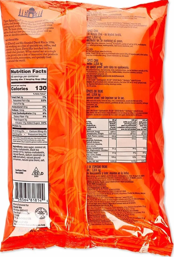 David Rio Tiger Spice Chai Food Service Bag 1.8 kg