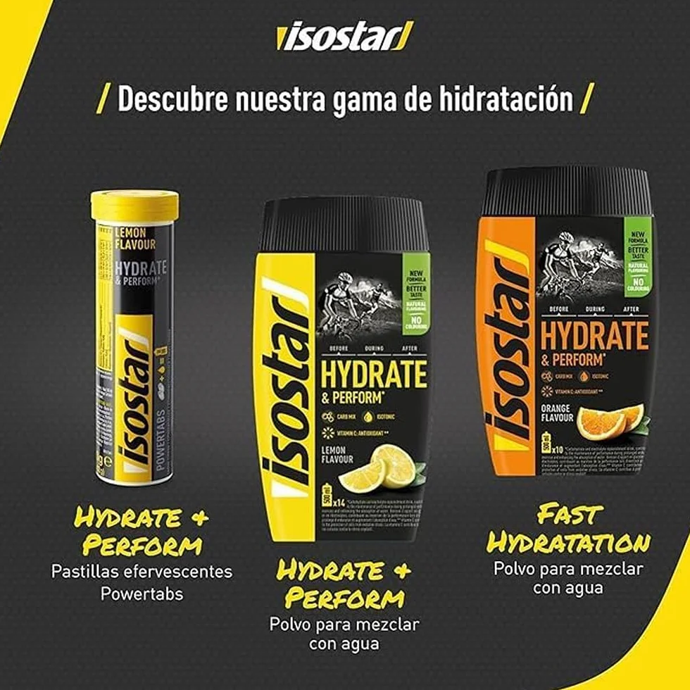 ISOSTAR SABOR LIMÓN Hydrate & Perform Powertabs Isotónica 120g (10x12g)