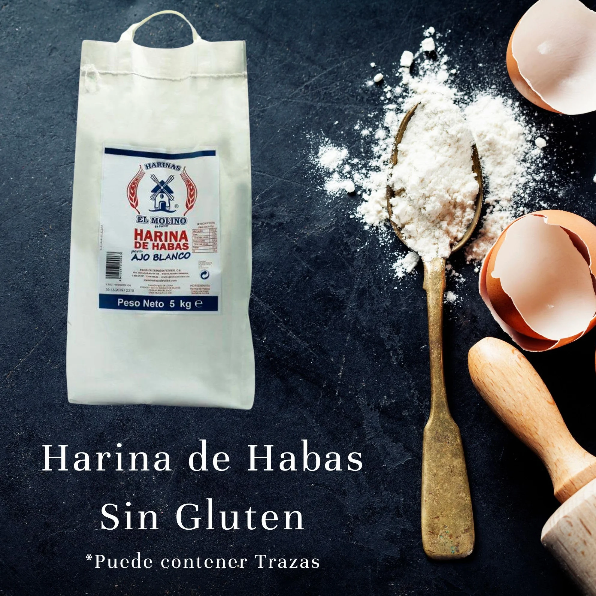 Harina de Habas El Molino 5 Kg Ideal para Ajoblanco Rebozados Guisos