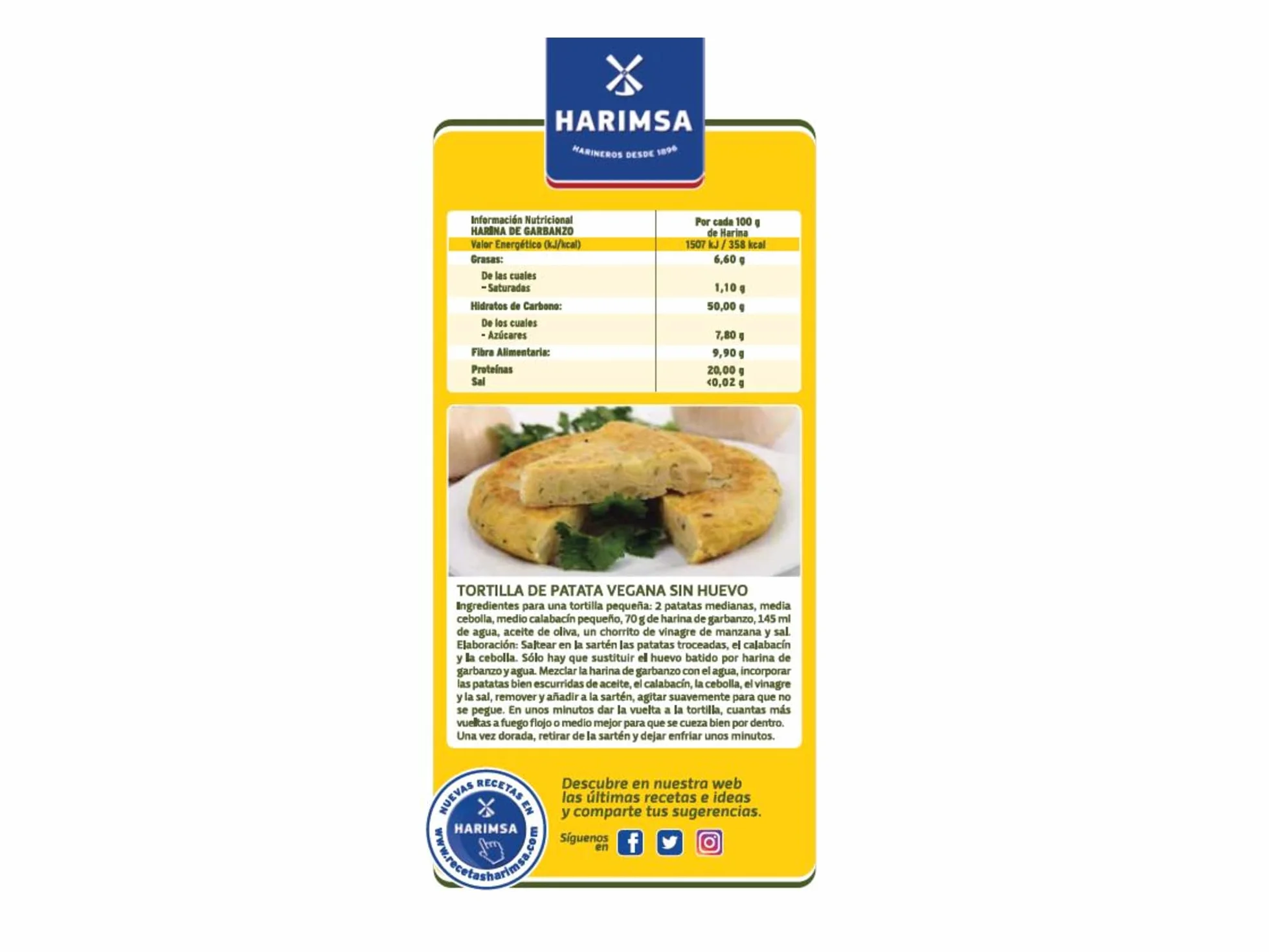 Harimsa Harina de Garbanzo sin Gluten 400 g